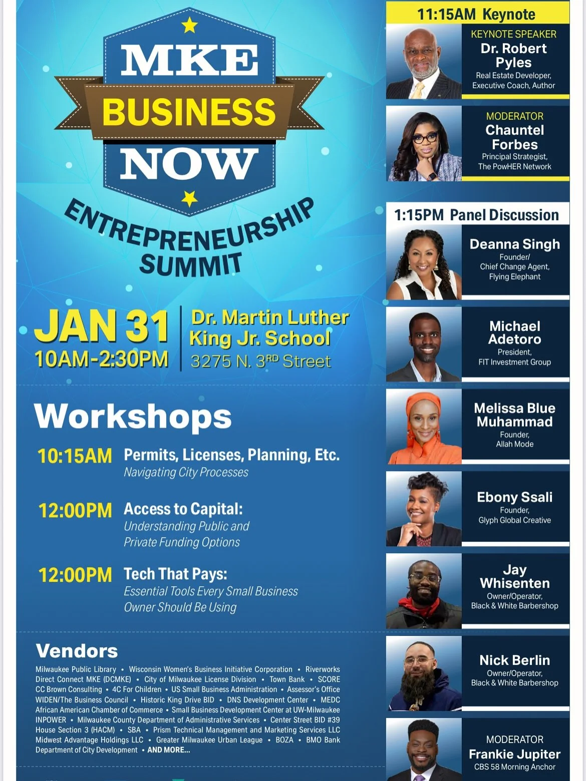 Feature Friday 🌟

Tomorrow, Milwaukee entrepreneurs take center stage.

Join us for the MKE Business Now Entrepreneurship Summit &mdash; a day of workshops, funding insights, tech tools, and conversations with some of the city&rsquo;s most dynamic l