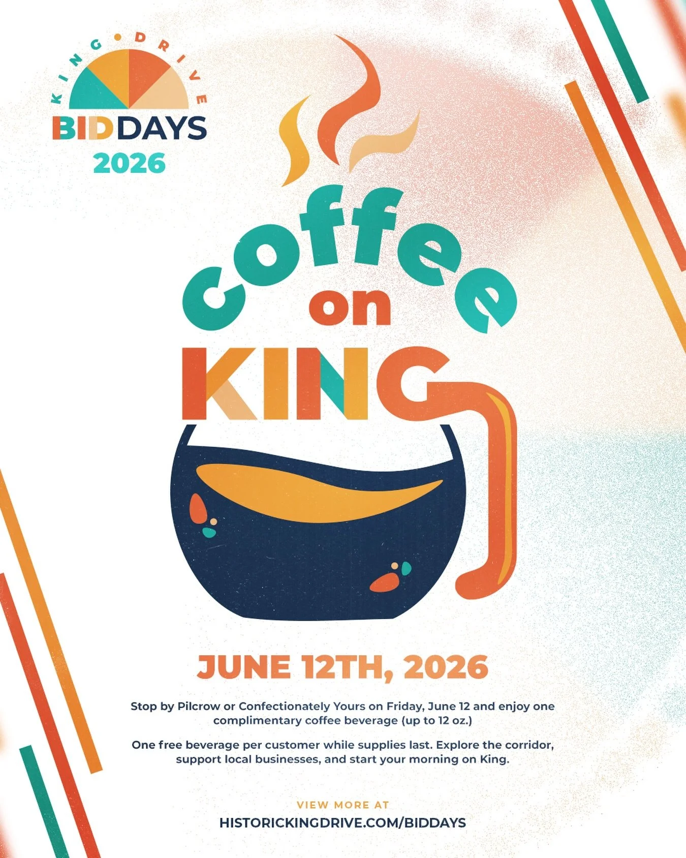 We&rsquo;ve had an incredible time celebrating King Drive BID
Days this week, and we&rsquo;re keeping the momentum going with a big thank you to our amazing community.

Join us tomorrow at @pilcrowcoffee and @confectionatelyyours_ggg for a free coffe