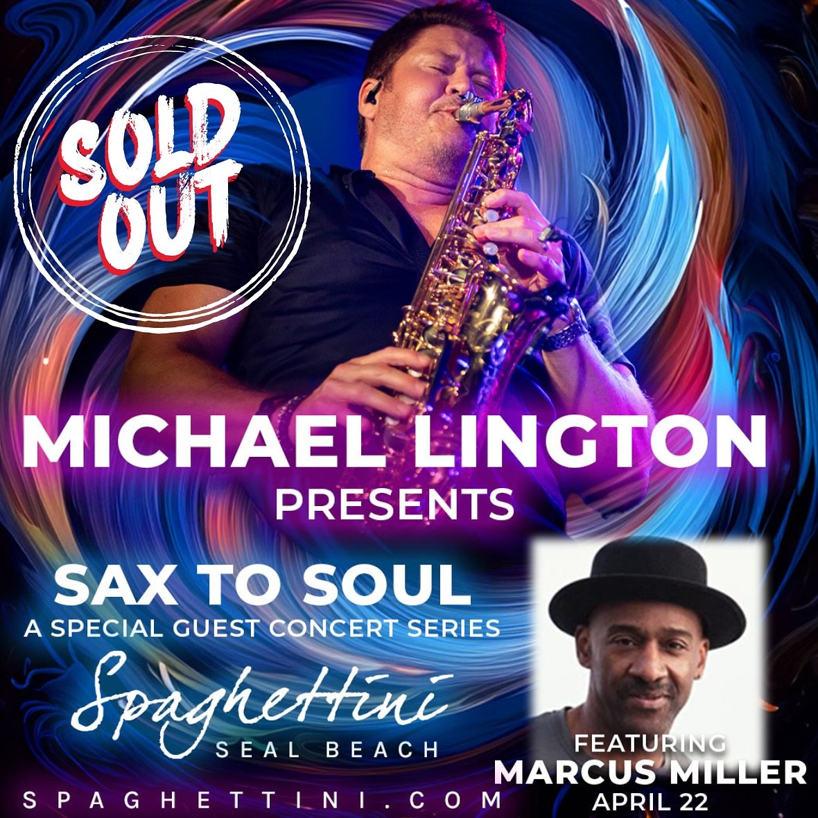 In just a day there will be some serious funk going down at @spaghettinisb 🔥 It&rsquo;s the last show in my SAX TO SOUL Series for this year and features the incredible @therealmarcusmiller - it&rsquo;s been sold out for months and I am SO excited f