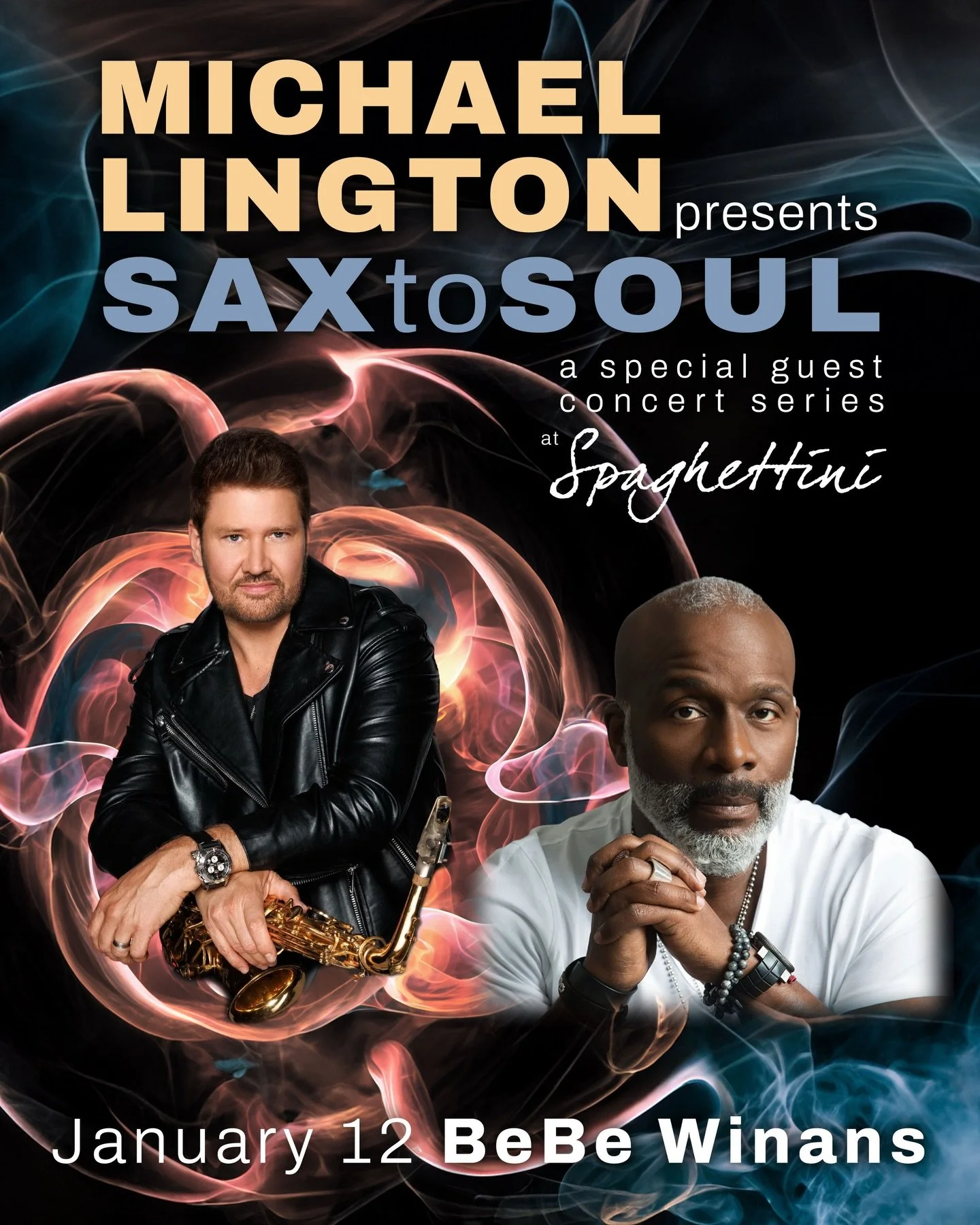 Before the day is over, I wanted to share a special 20% discount on tickets for my upcoming SAX TO SOUL show featuring @bebewinans on January 12, offered by Spaghettini for Cyber Monday.

This show will kick off the 3rd annual Sax To Soul series and 