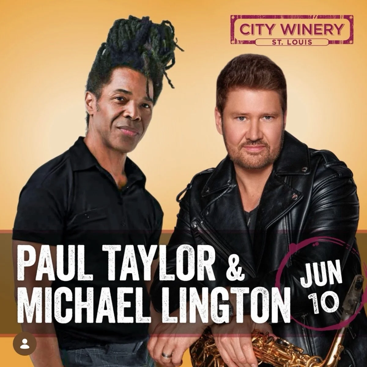 JUST ANNOUNCED 🚨 ST.LOUIS, MO

Join me and saxman @paultaylorsax in St. Louis on June 10 at @citywinerystl - this will be our third stop in our city winery tour and we can't wait!

Looking forward to a great night of music and fun! Obviously lots of