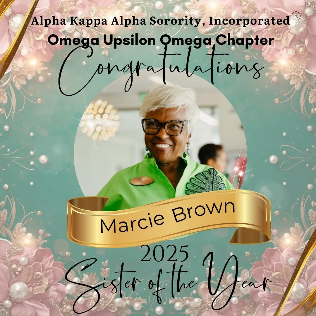 A Golden standard of sisterhood. ✨🌿

Huge congratulations to Golden Soror Marcie Oliver Brown, our 2025 Soror of the Year! 🏆

From regional leadership to local community service, Soror Marcie leads with love and serves with purpose. She is a mentor