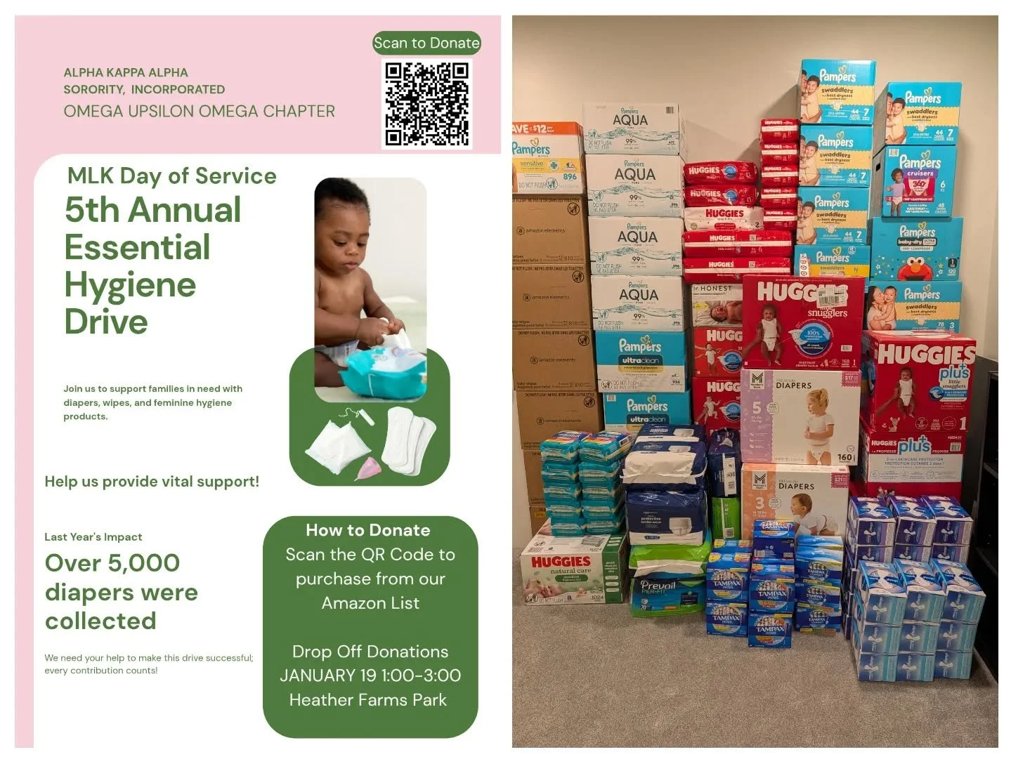 Life&rsquo;s most persistent and urgent question is, &lsquo;What are you doing for others?&rsquo;&rdquo; &mdash; Dr. Martin Luther King Jr. 🕊️
​To honor our MLK Day of Service, we set a goal to provide essential hygiene products to our community par