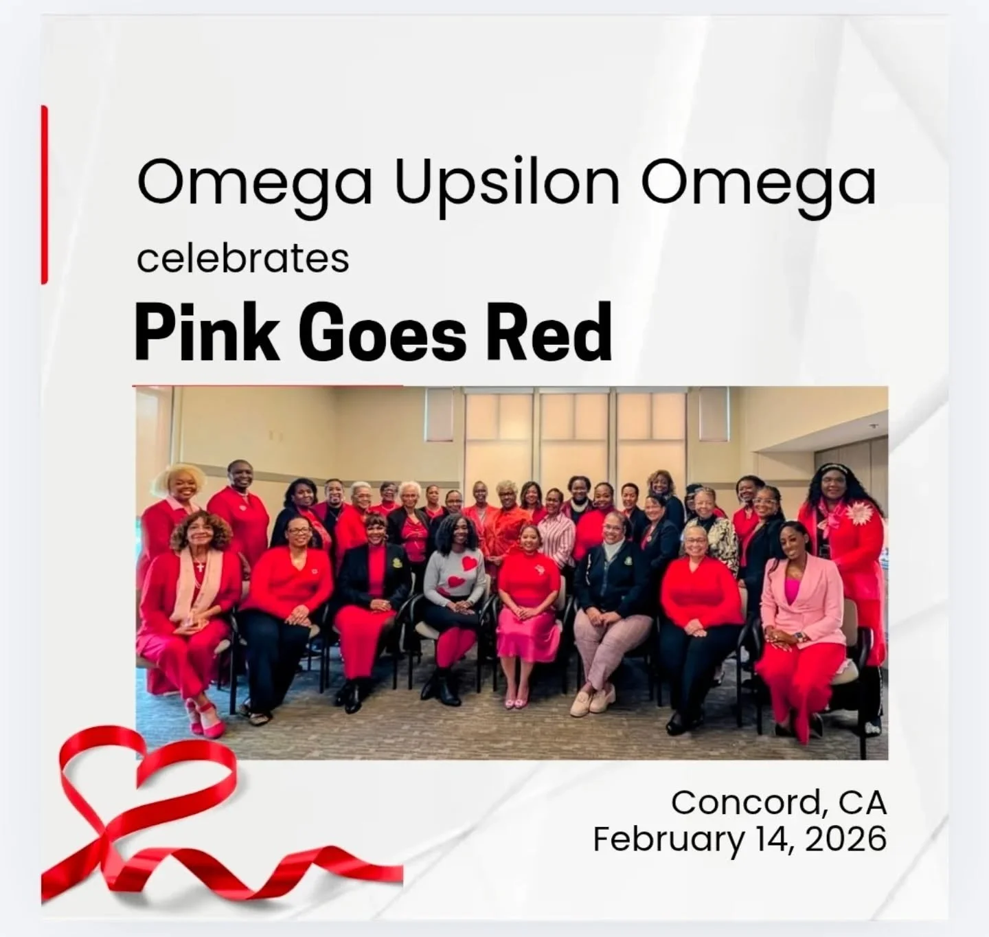 Alpha Kappa Alpha Sorority, Inc., Omega Upsilon Omega Chapter wears red every February to raise awareness on the risk factors that place Black women at risk for cardiovascular disease and encourage action to prevent and reduce risk. We share our pers