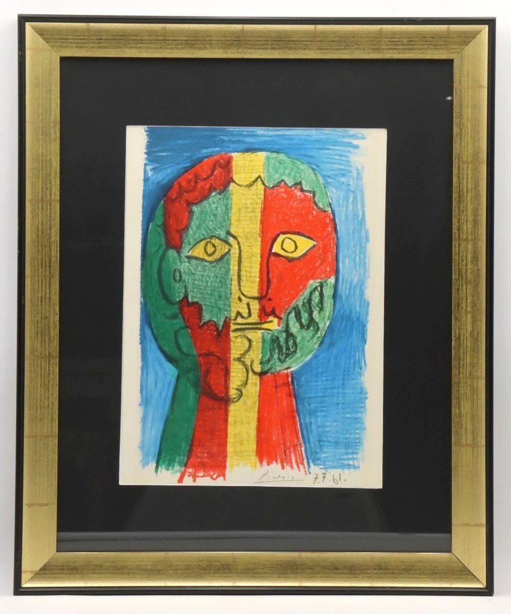 Pablo Picasso (Spanish, 1881–1973) Bearded Man in Color Lithograph on Paper