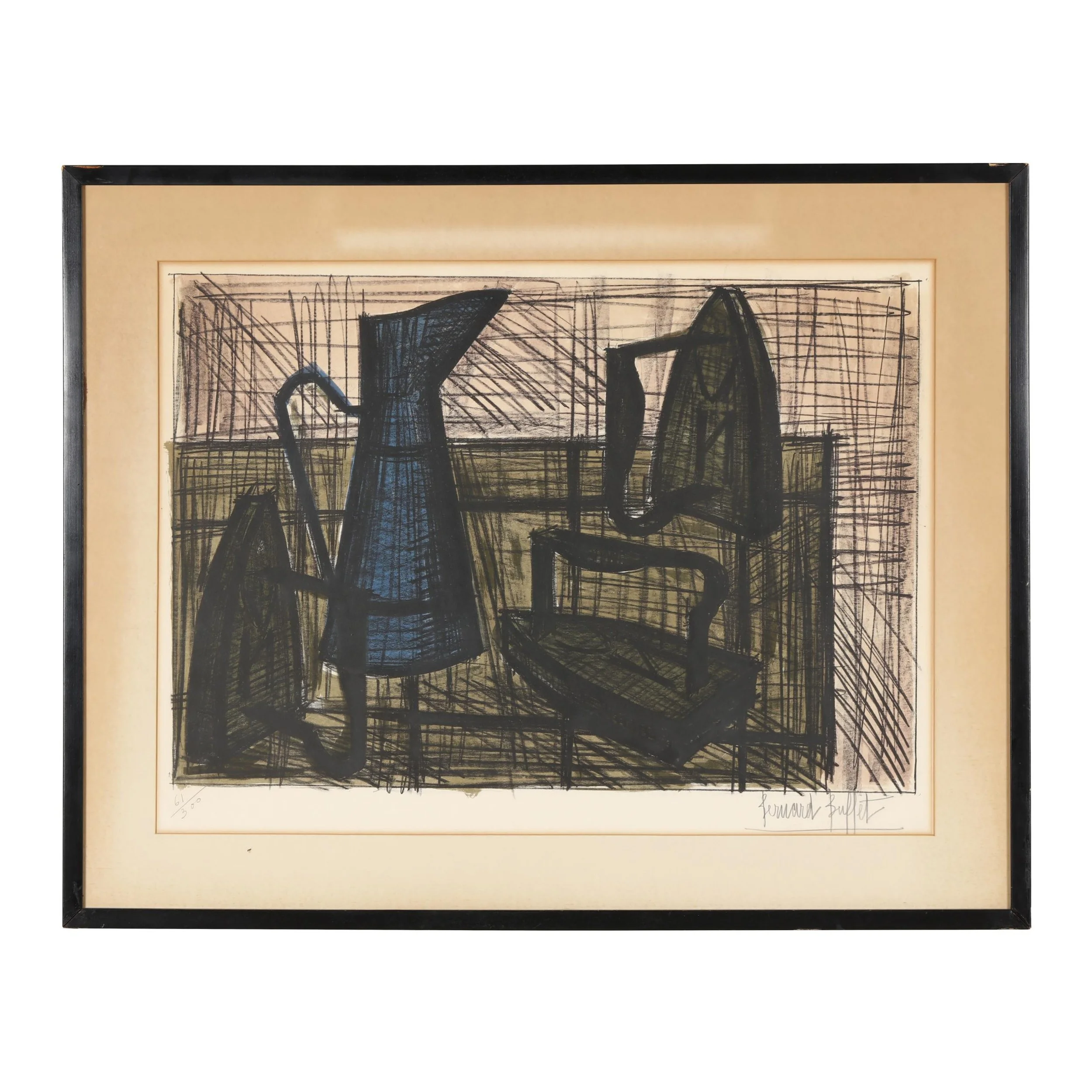 Bernard Buffet (French, 1928-1999) "Still Life With Iron" Signed Lithograph