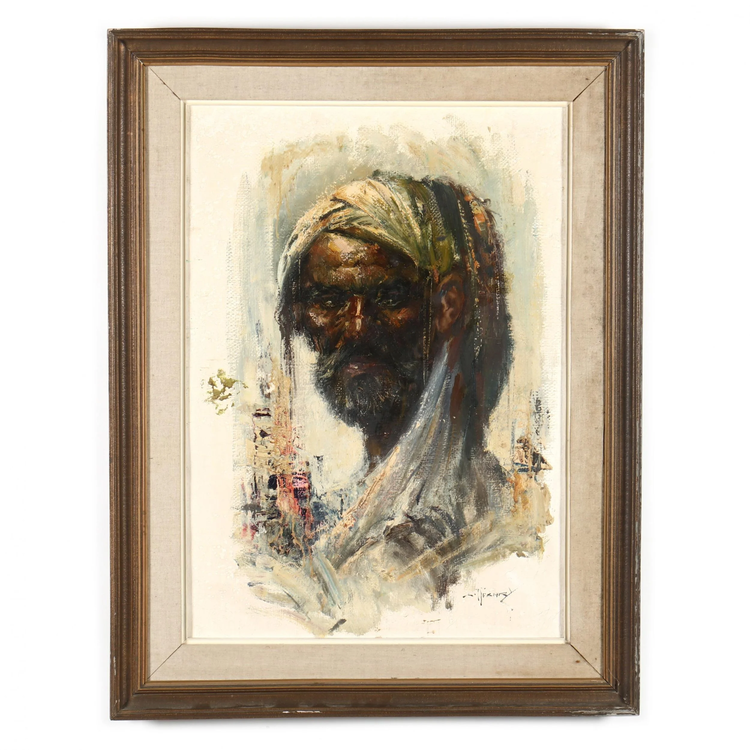 Cyrus Afsary (Iranian/American, 1940-2025)  Portrait of Man, Oil on Canvas