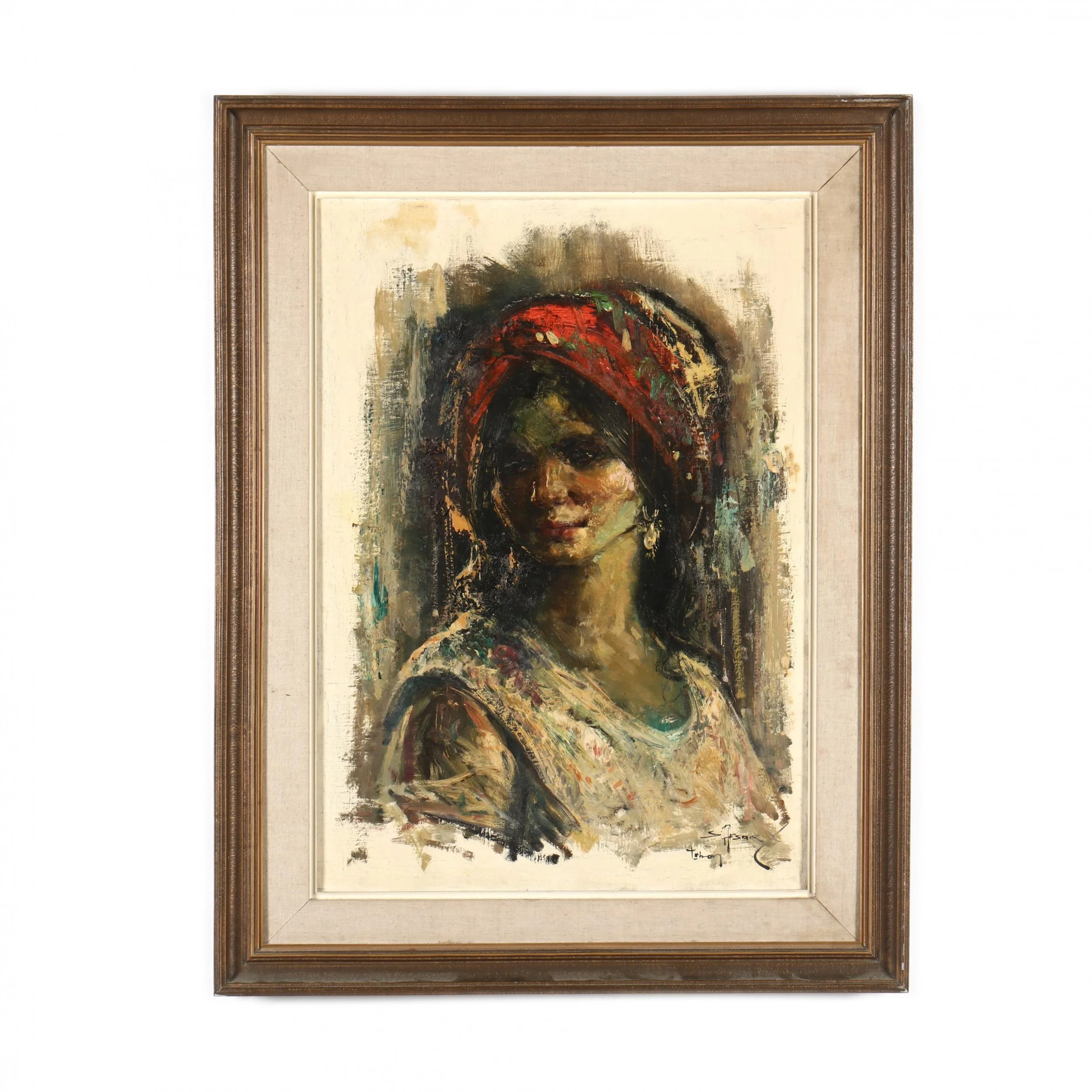 Cyrus Afsary (Iranian/American, 1940-2025) Portrait of Woman, Oil on Canvas
