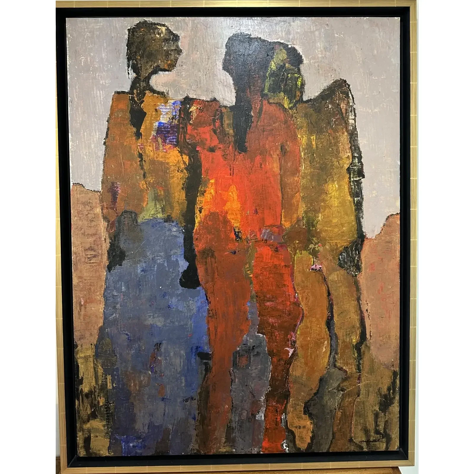 Goli Mahallati (Iranian-American) Large-Scale Oil on Canvas Titled "Scent of Rain"