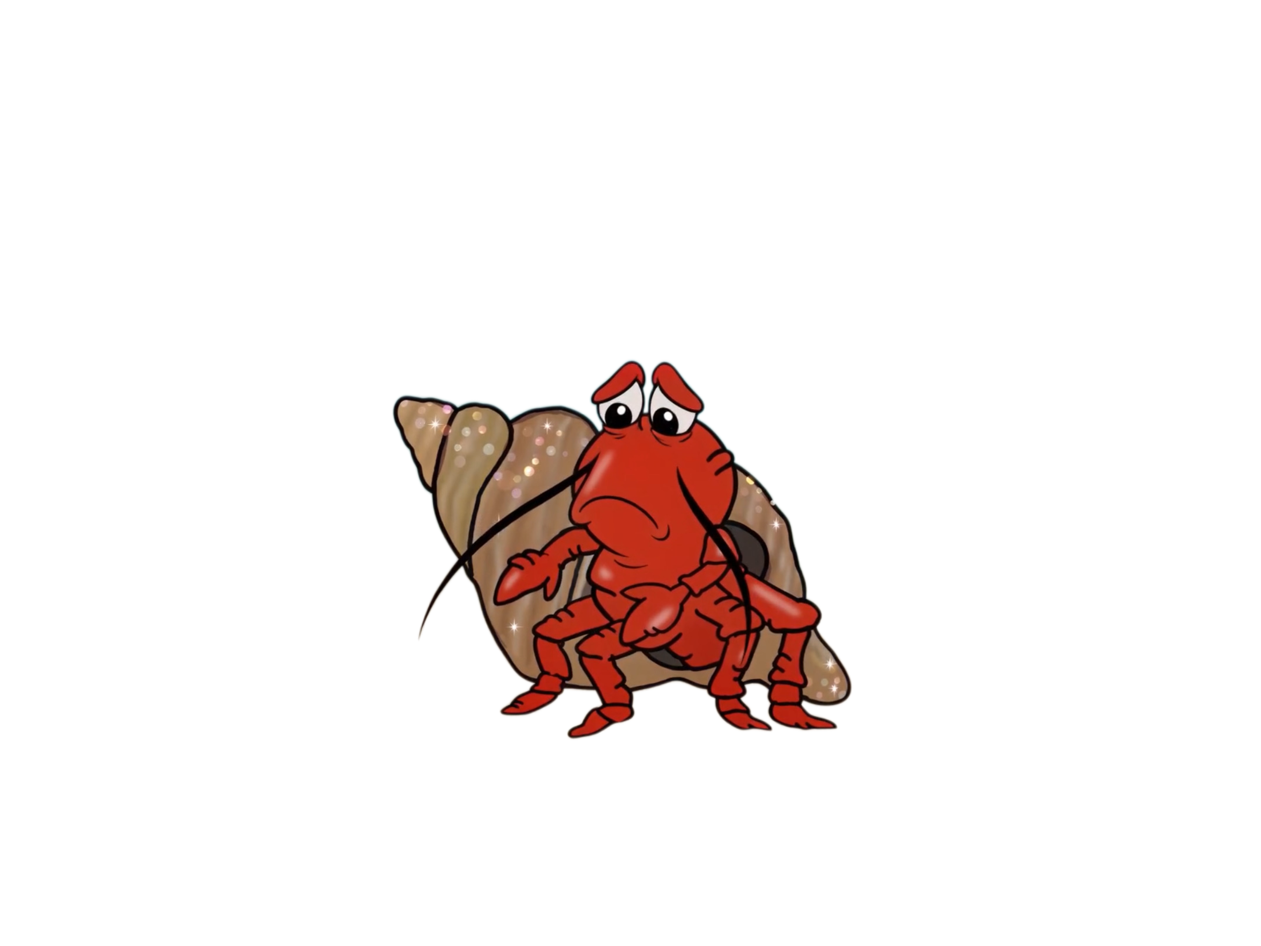A cartoon of a hermit crab