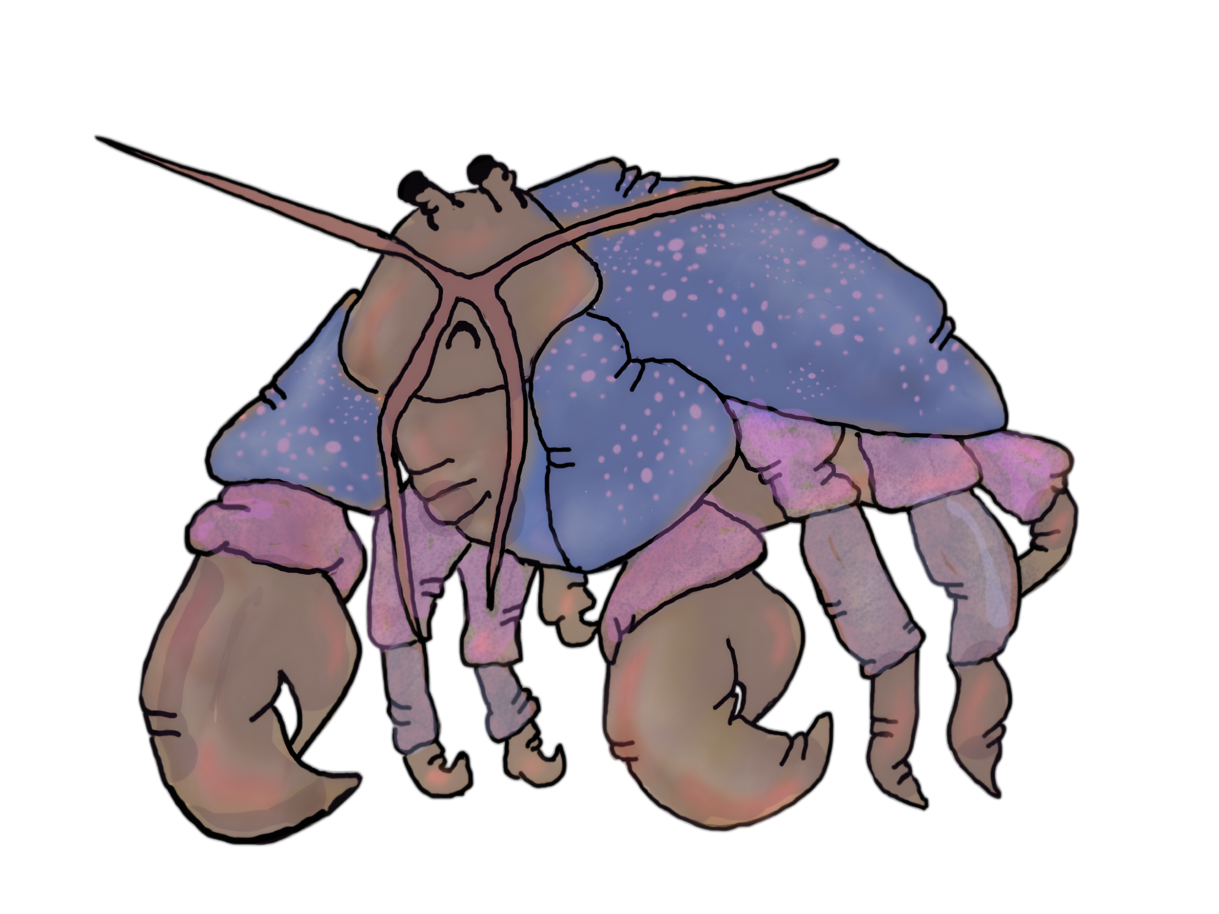A cartoon of a coconut crab