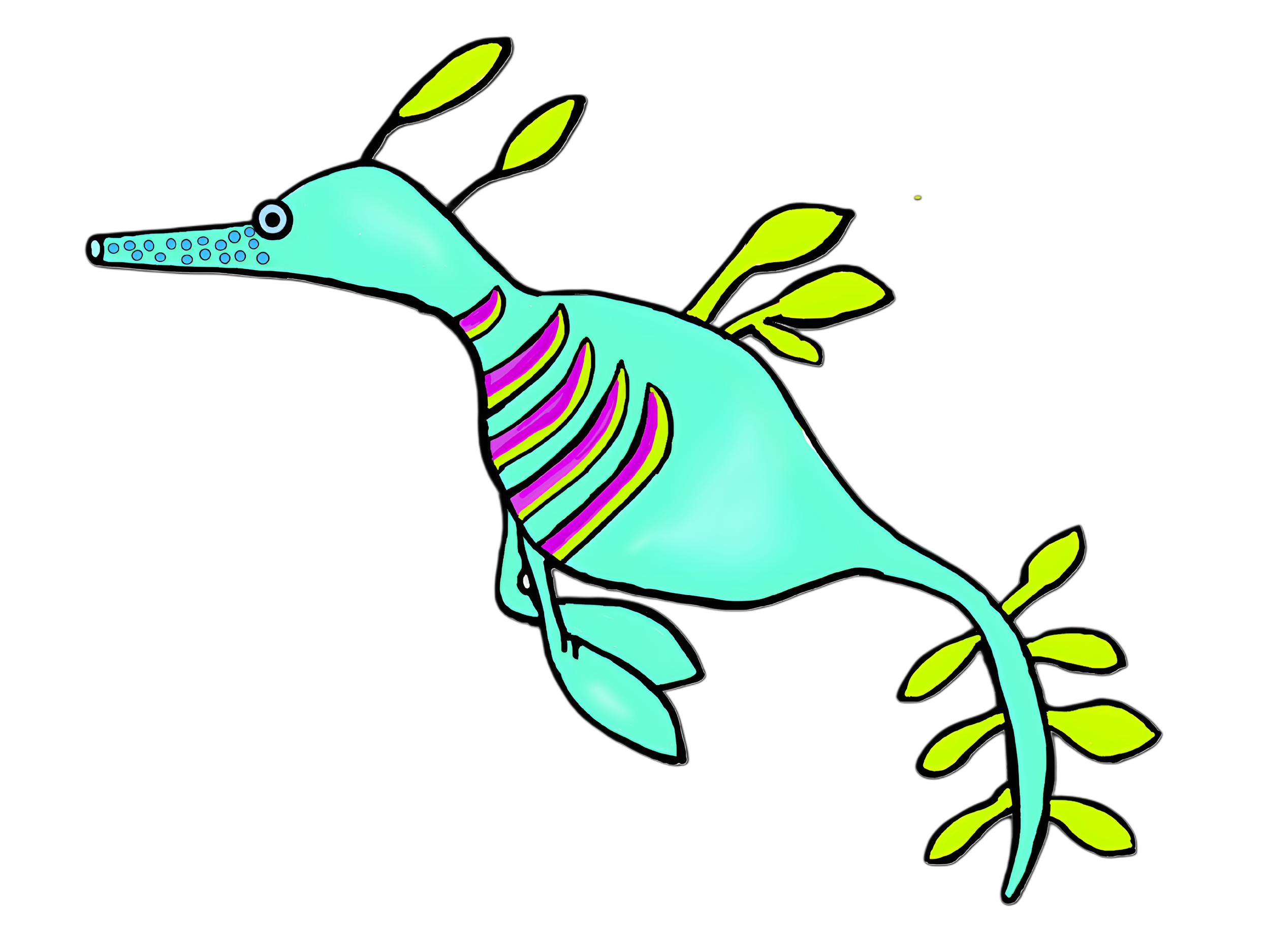 Cartoon leafy seadragon