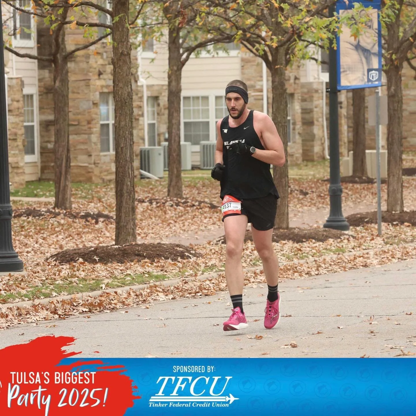 Jake Bostwick runs a new shiny PR @route66marathon this past Sunday! 
⚡️3:14:34 ⚡️
Marathon #28 treated Jake well running a 5 minute PR! 
Way to power through the hills! 
Thank you for repping OK Project! ⚡️