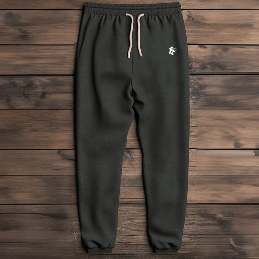 Front view of pepper Rebel Sweats with classic Western fit and cuffed ankles