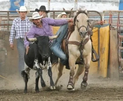 Lake County Rodeo - Steer Wrestling aka bulldogging