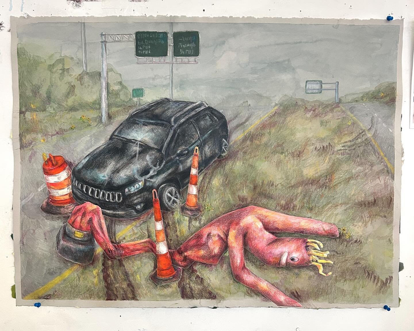 What you know abt it? Work in progress but first one is done 😏

&ldquo;Option 1&rdquo;

Watercolor, watercolor pastel, soft pastel, cont&eacute;, colored pencil, mulberry paper, on Stonehenge 22&rdquo;x30&rdquo; 

#art #mixedmedia #drawing #kstatear
