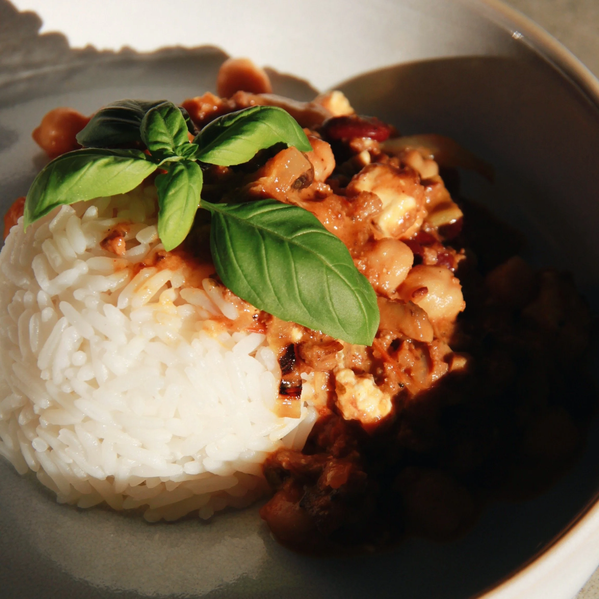 Vedgi Chilli sin Carne mit Reis