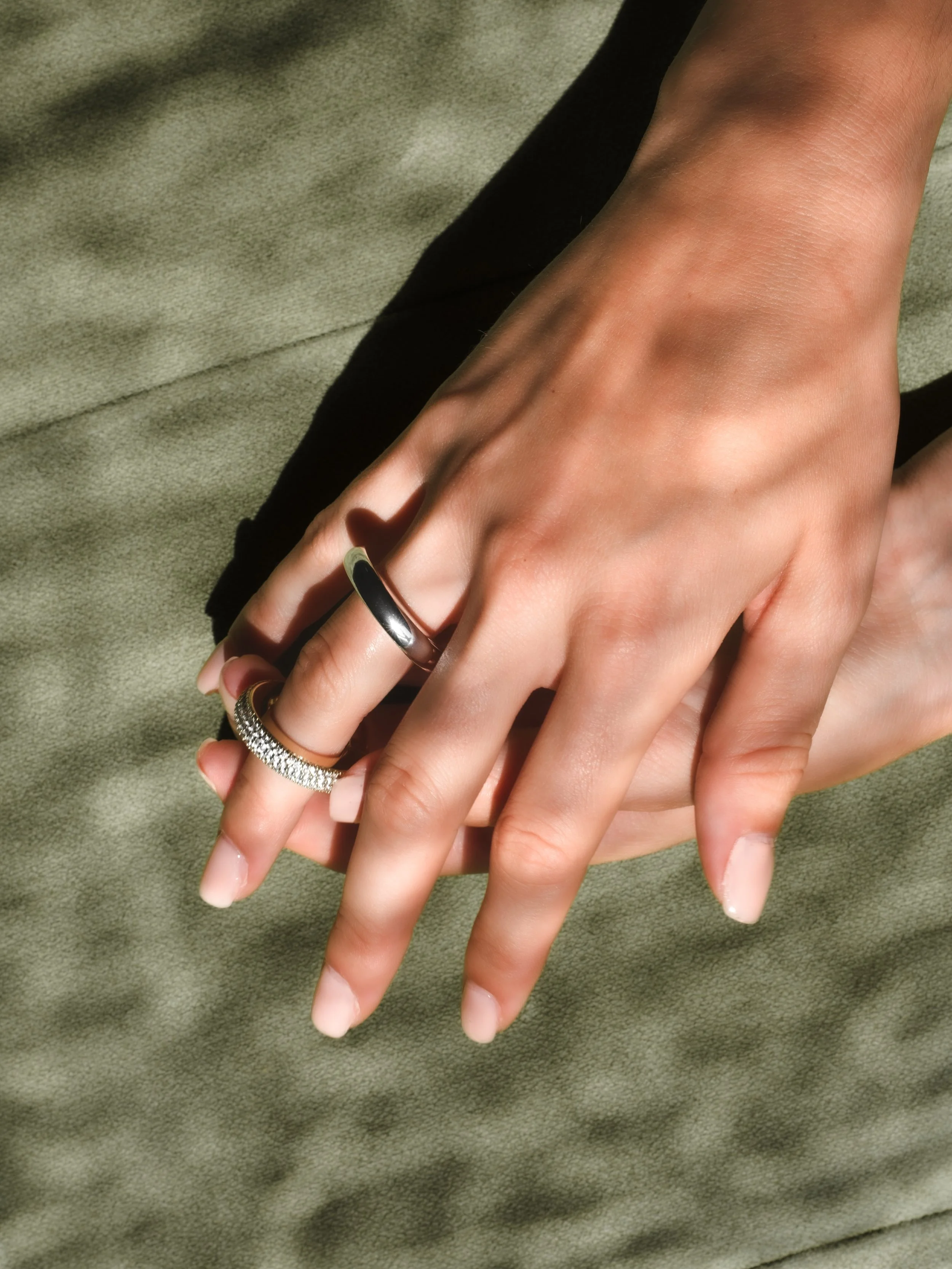 Lucky, you can wear double rings : A timeless design, two ways to shine: The Circular Screw Ring, crafted in 925 Sterling Silver and 14k gold plating with Czs.