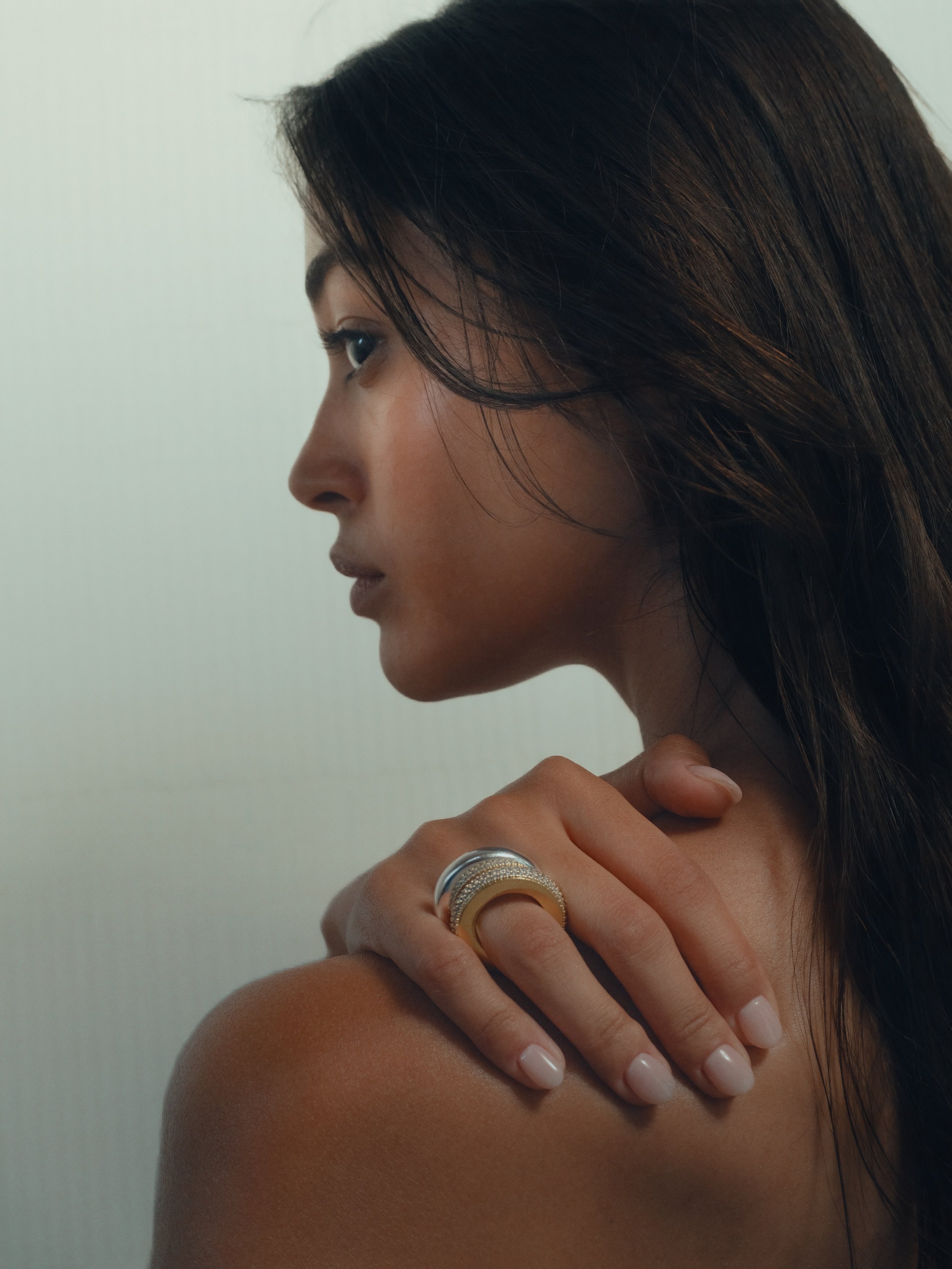 A timeless design, The Circular Screw Ring, crafted in 925 Sterling Silver or 14k Gold Plating, available with or without sparkling zircons.