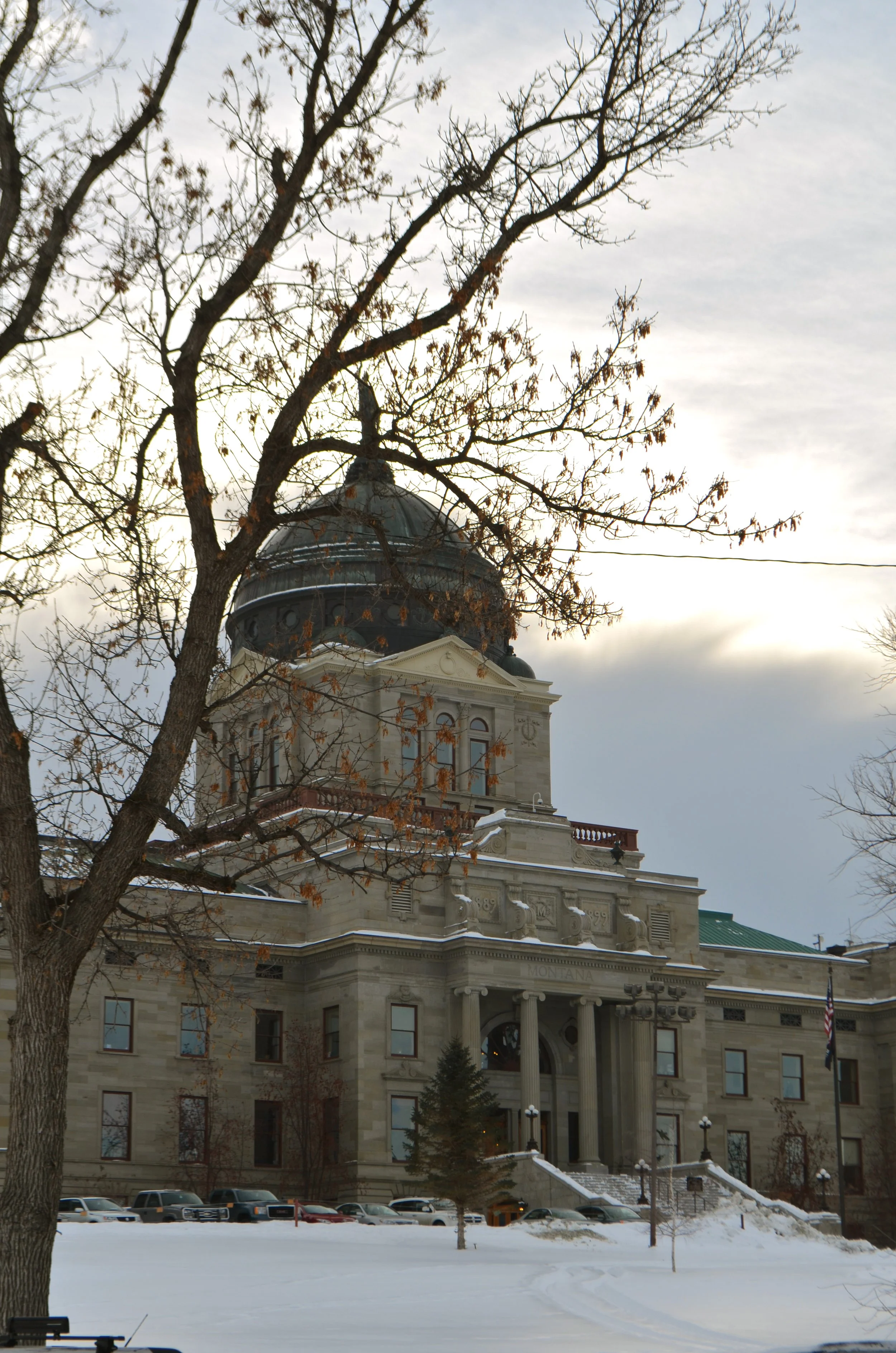 The State House on the day of the mural unveiling 
