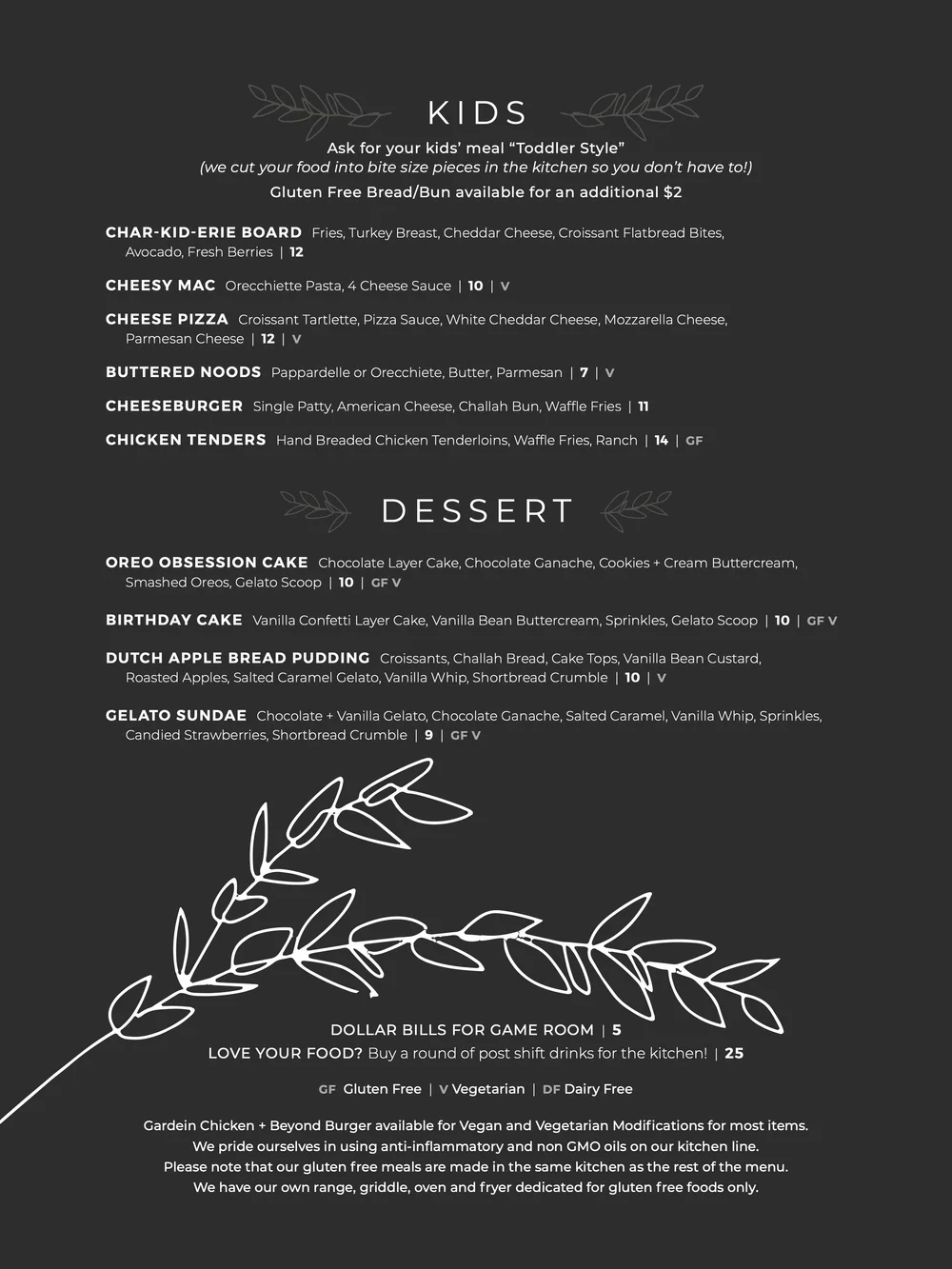 Menu — Fire Thyme Kitchen + Bar