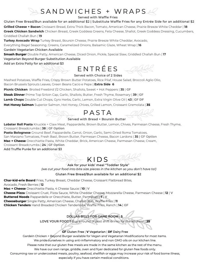 Menu — Fire Thyme Kitchen + Bar