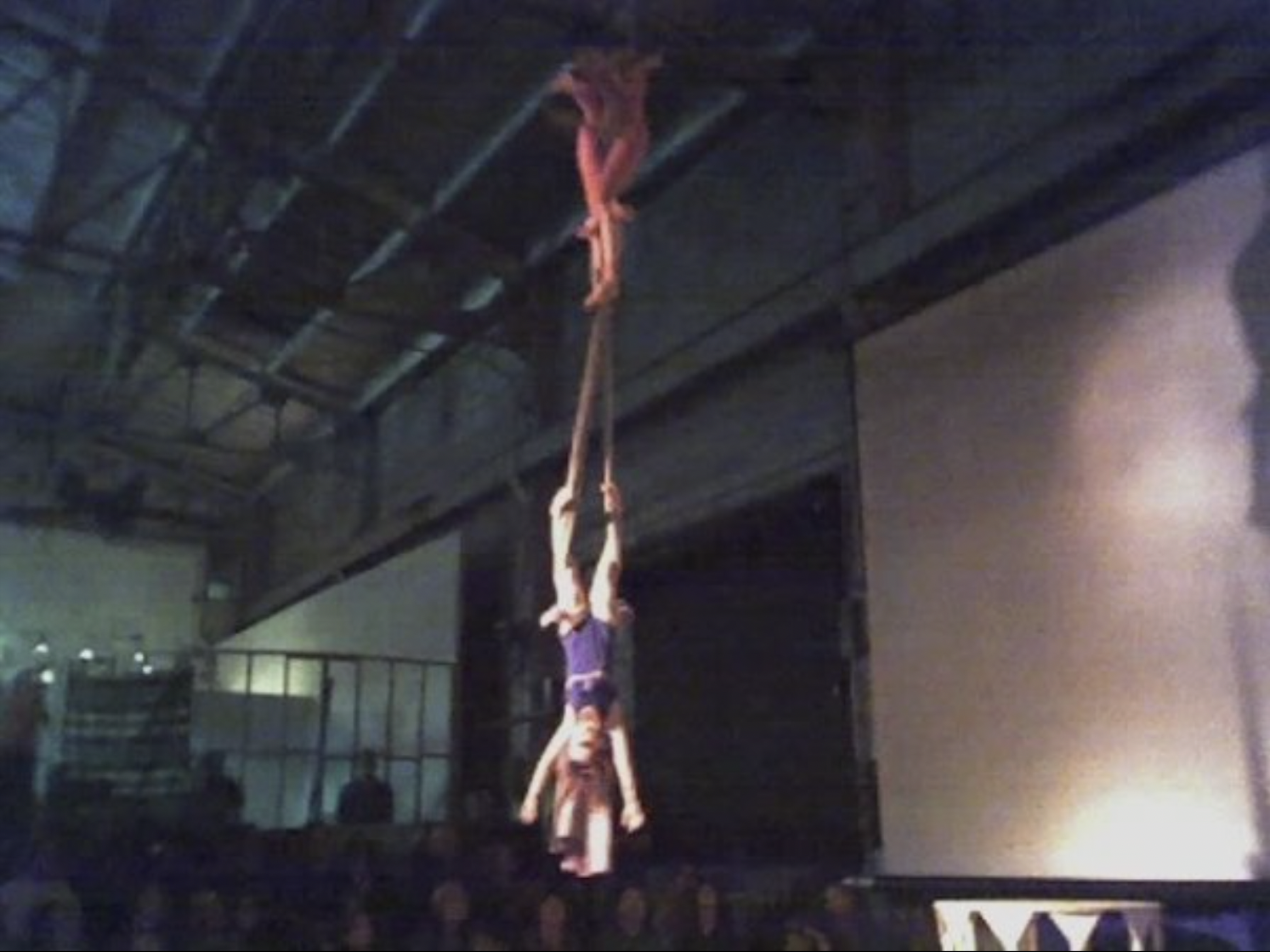 Aerial performance with mom in SF, 2006