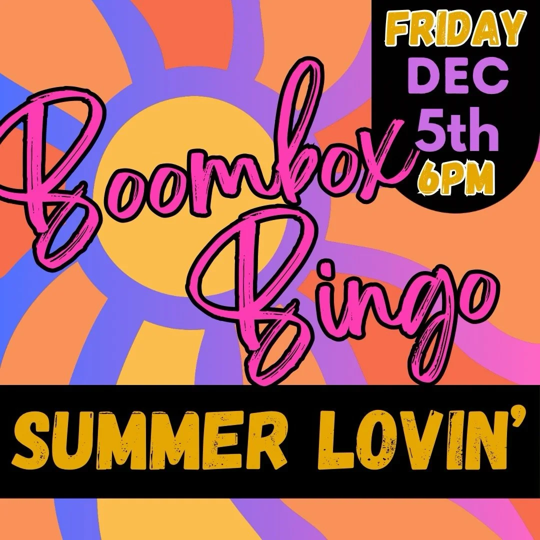 WCDC Boombox Bingo is back this Friday at 6pm sharp!
The theme: Summer Lovin&rsquo; ☀️&hellip;so expect anything from songs about summer, songs that just feel like summer, or tracks by artists who sound like they should be named Summer even if they a