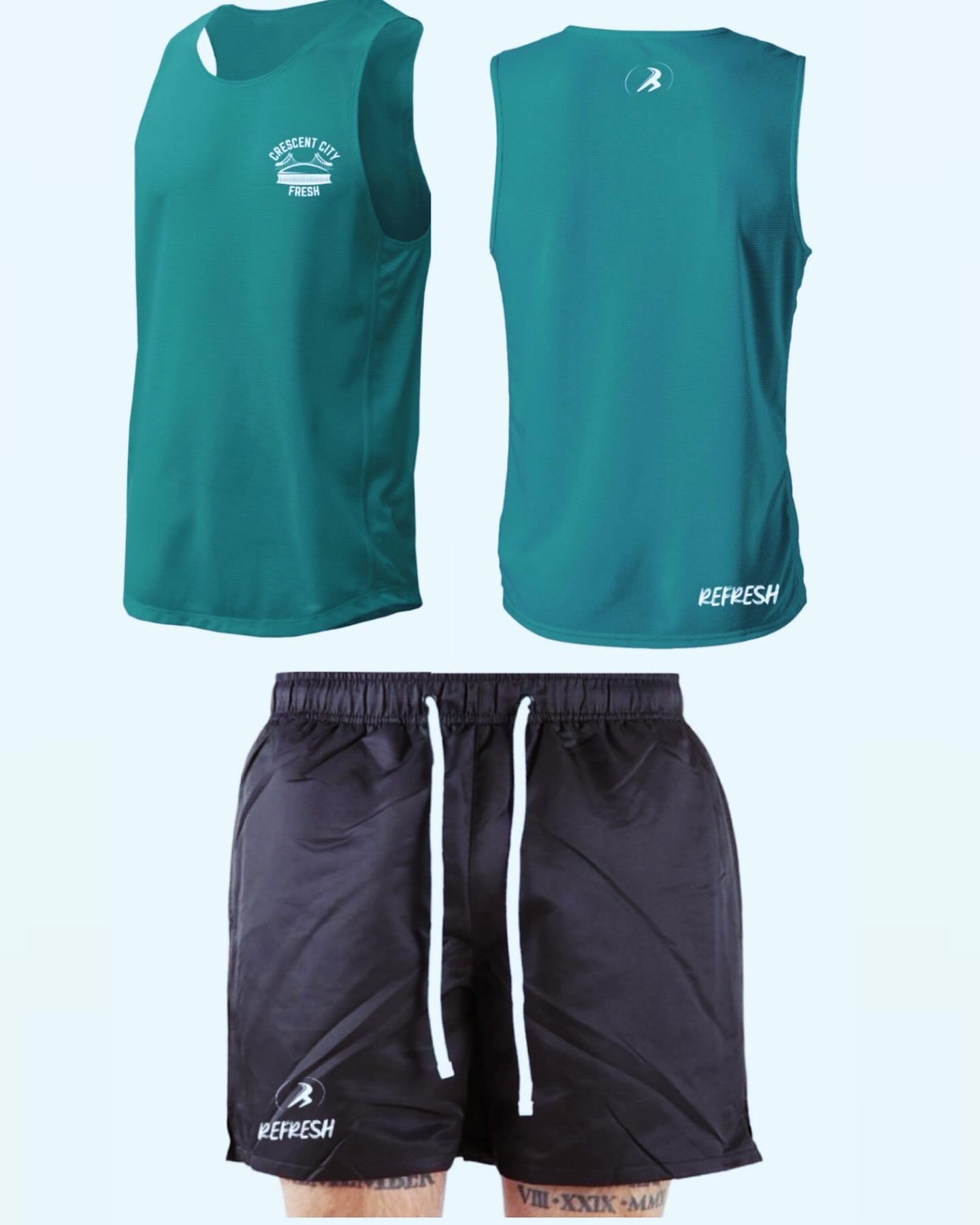 Summer Time Drip Is Here 🥵🔥🌊

Crescent City Fresh Tank Tops ✖️ Sports Performance Drifit Shorts are giving the ultimate summertime vibes 😎☀️🤙🏼

The tank top &amp; shorts duo are both moisture wicking, breathable, flexible, &amp; don&rsquo;t shr