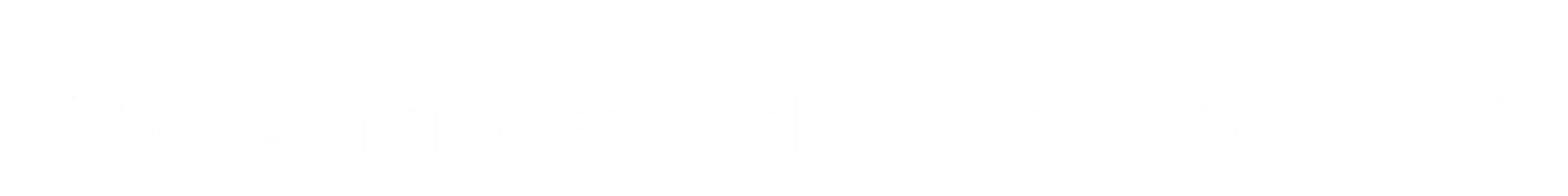 Logotype of The American School of Protocol on a black background.