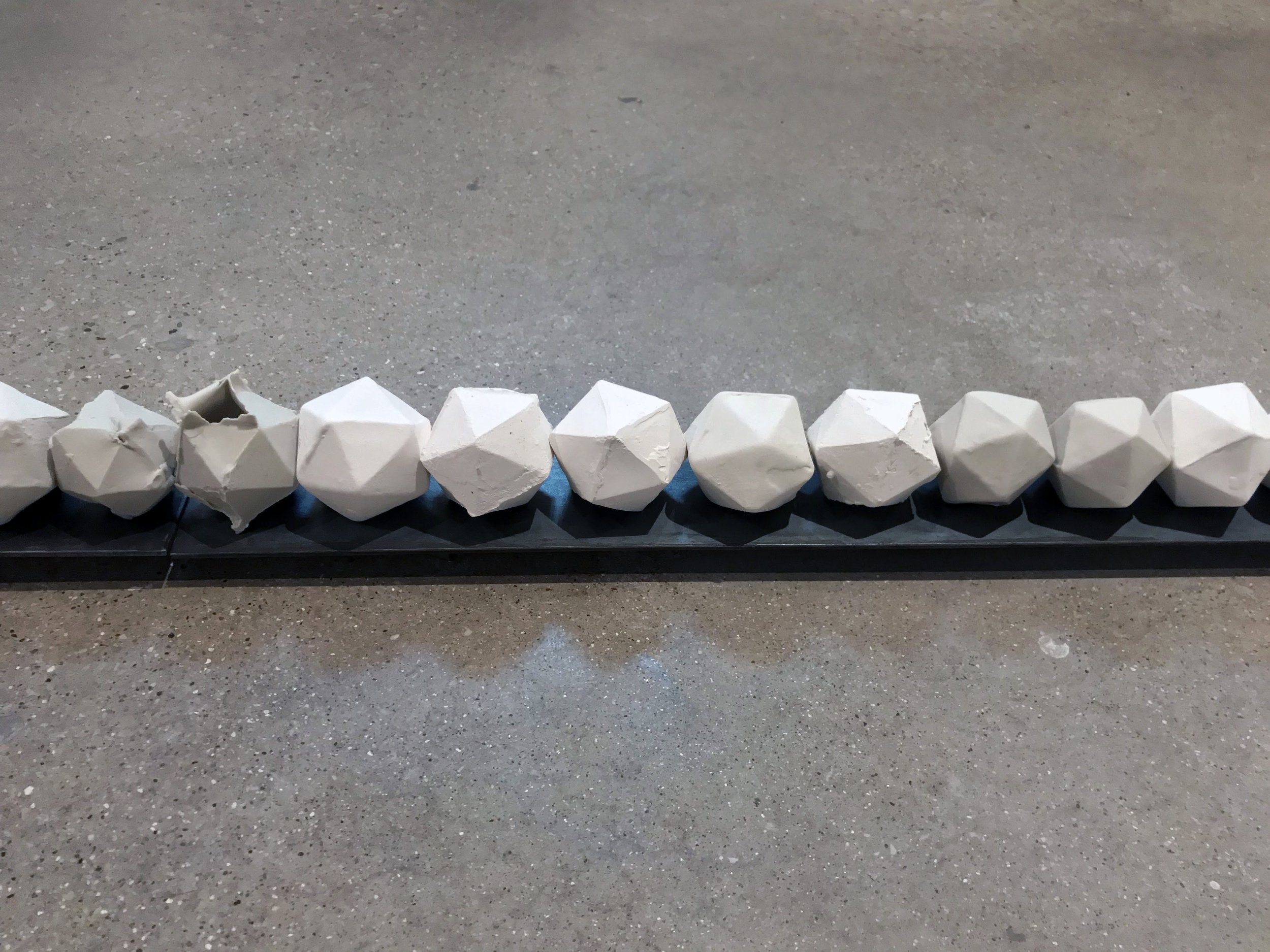 Untitled
2018
steel plate, unfired porcelain
144 x 3 x 4 in.