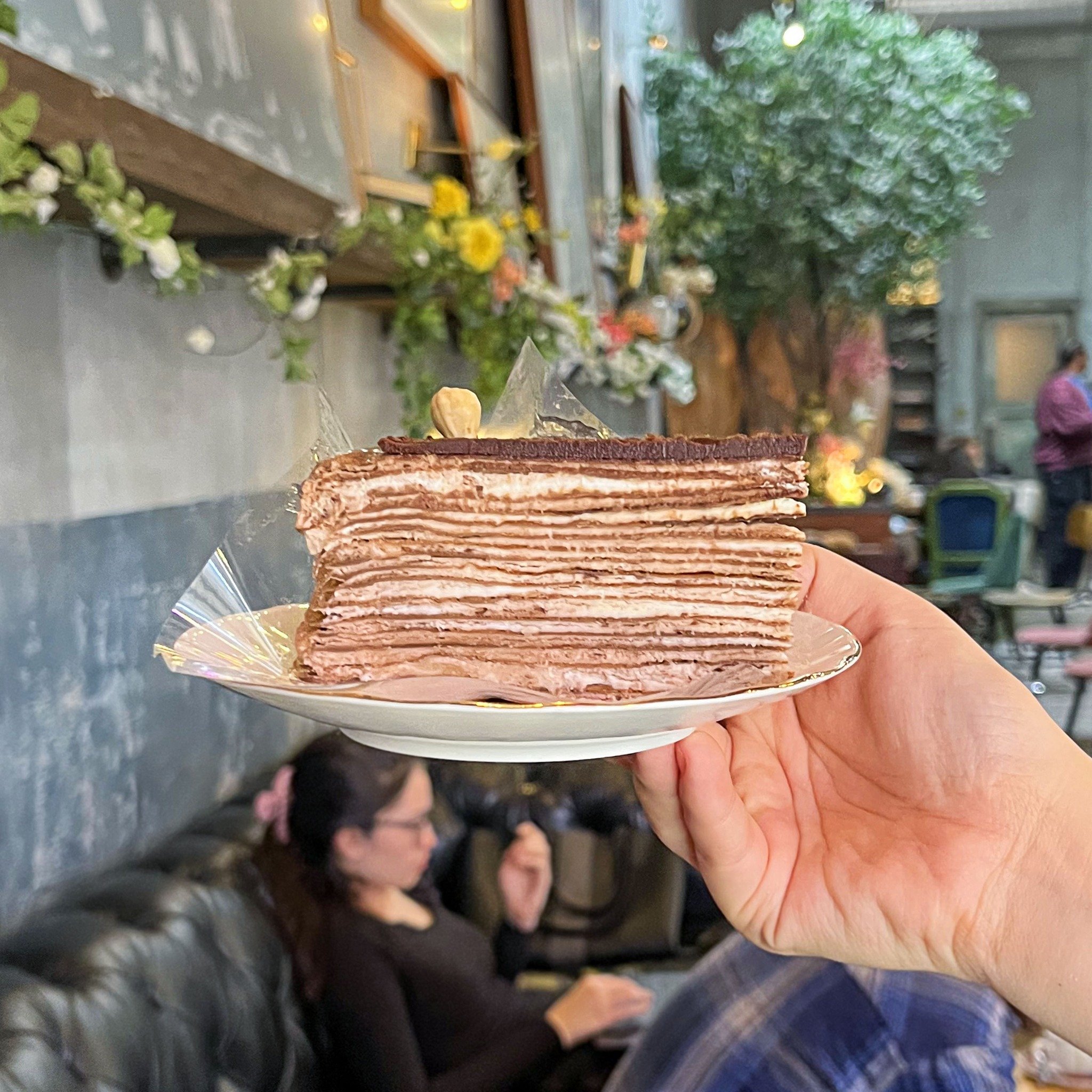 😘✨🍰 Little happiness in your hand! Our crepe cakes are handcrafted with love and care for our dear G&auml;bi lovers😌❤️✨Come take a break at G&auml;bi today and finish off your week strong!

🚗 Available on Uber Eats, Grubhub, &amp; Doordash for de