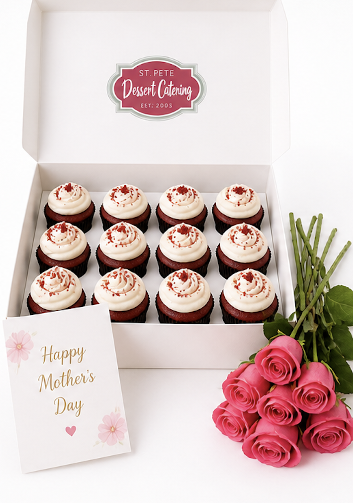 Mother's Day Cupcakes, Card & Flowers