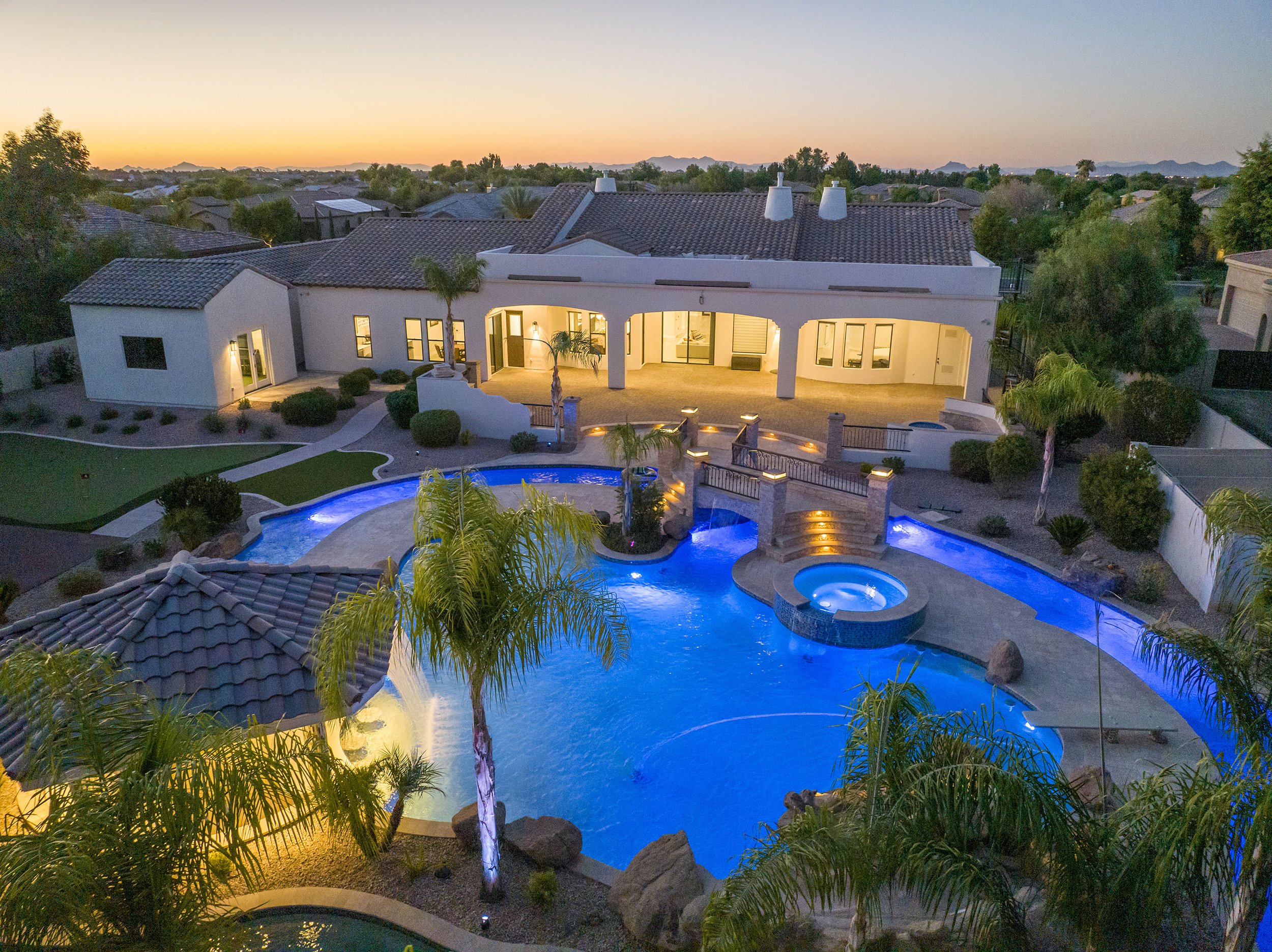 twilight drone pool home lazy river swim up bar