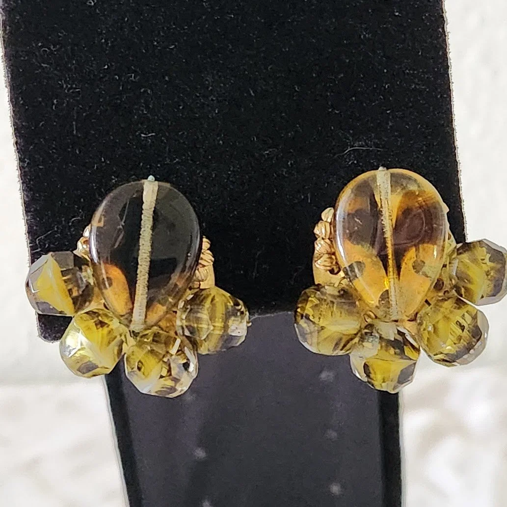 Olive Green Art Glass Earrings 4.jpg