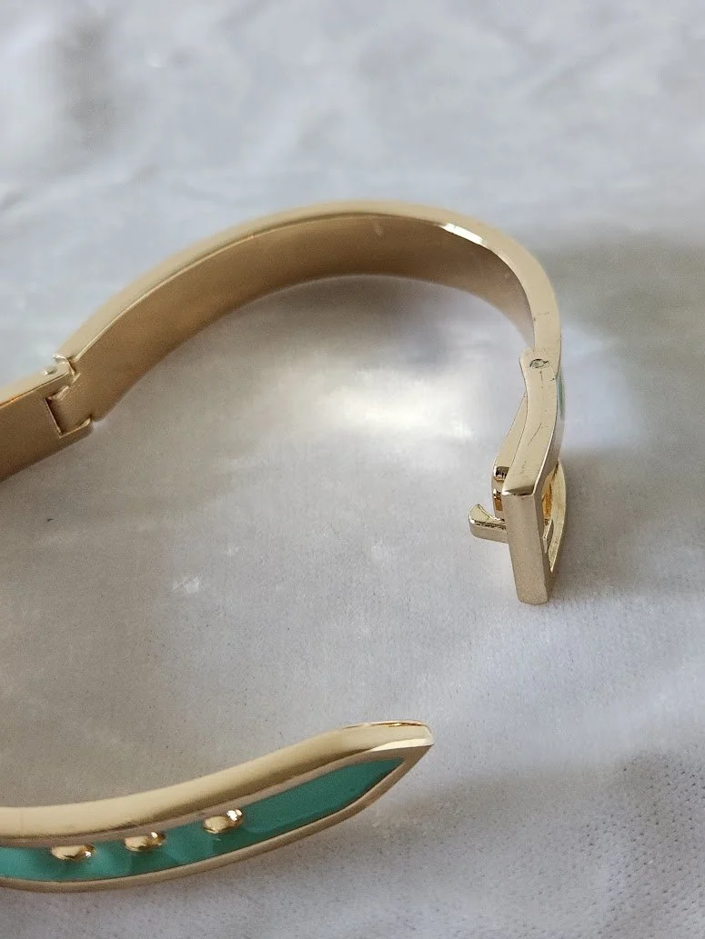 Turquoise Enamel Buckle Bangle 10.jpg