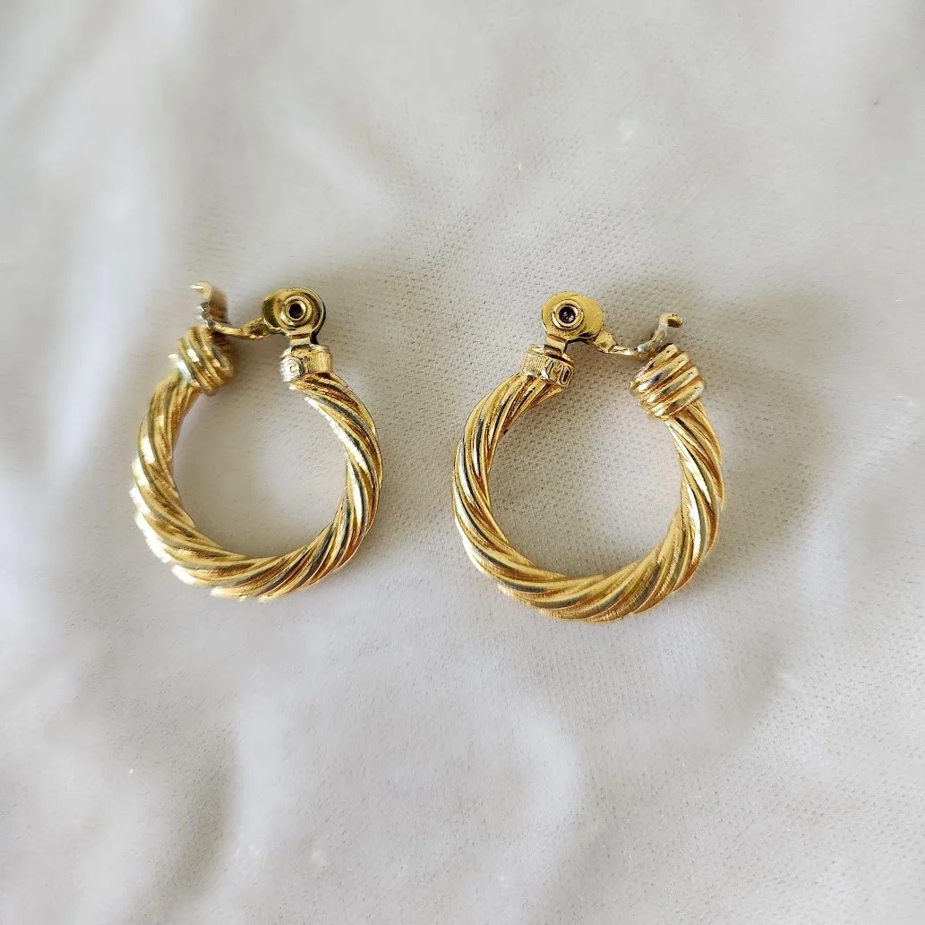 Monet Classical Gold Twist Hoop Earrings 1.jpg