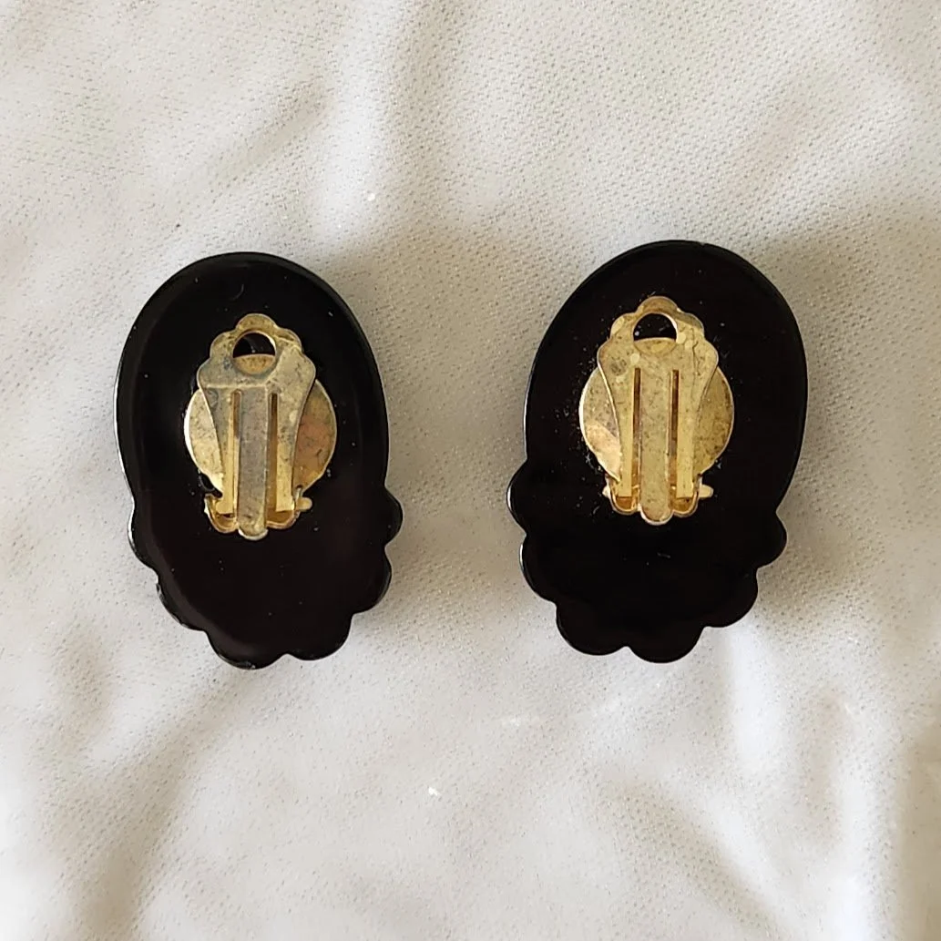 1980s Black Deco Plastic Earrings 3.jpg