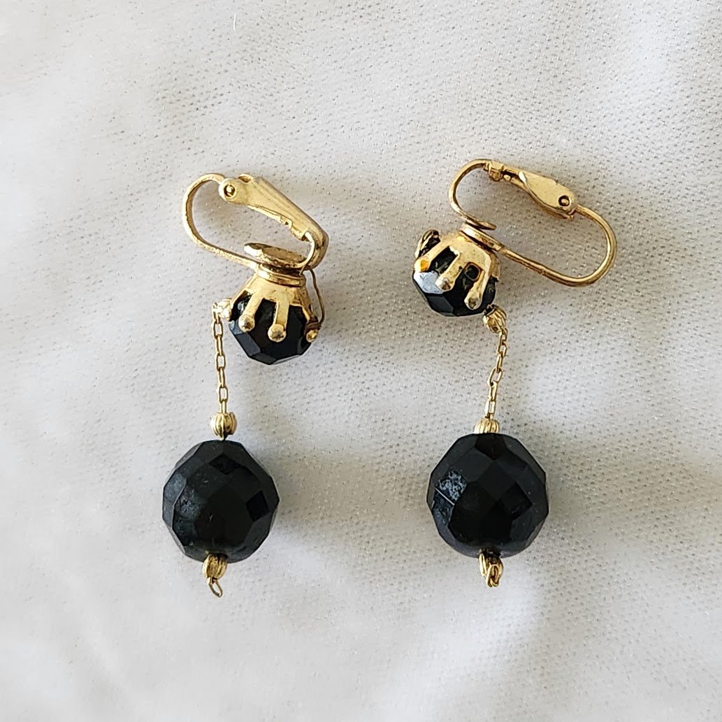 Black Bead Drop Earrings 2.jpg
