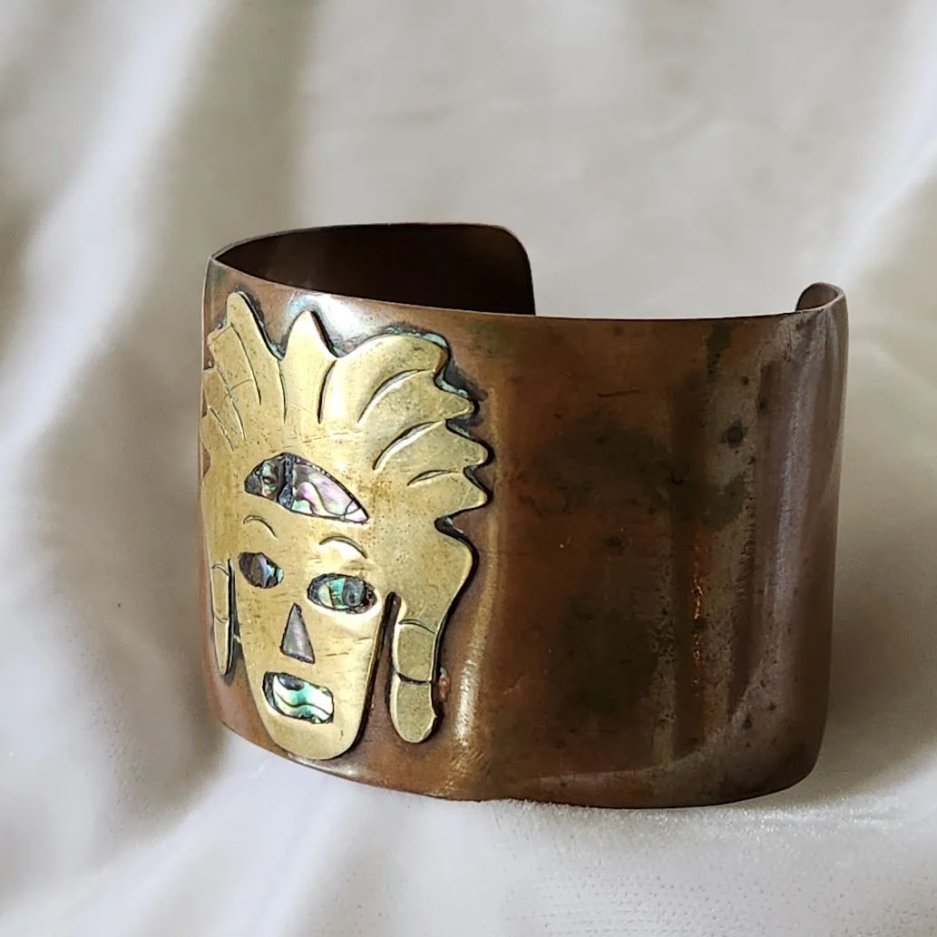 Mexican Copper Brass Abalone Bracelet 8.jpg