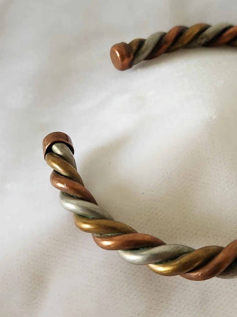 Copper Brass German Silver Twist Bracelet 5.jpg