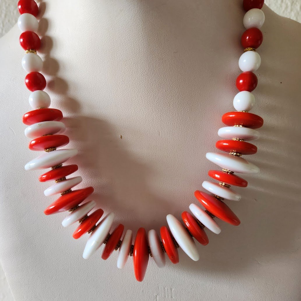 Orange & White Plastic Necklace 2.jpg
