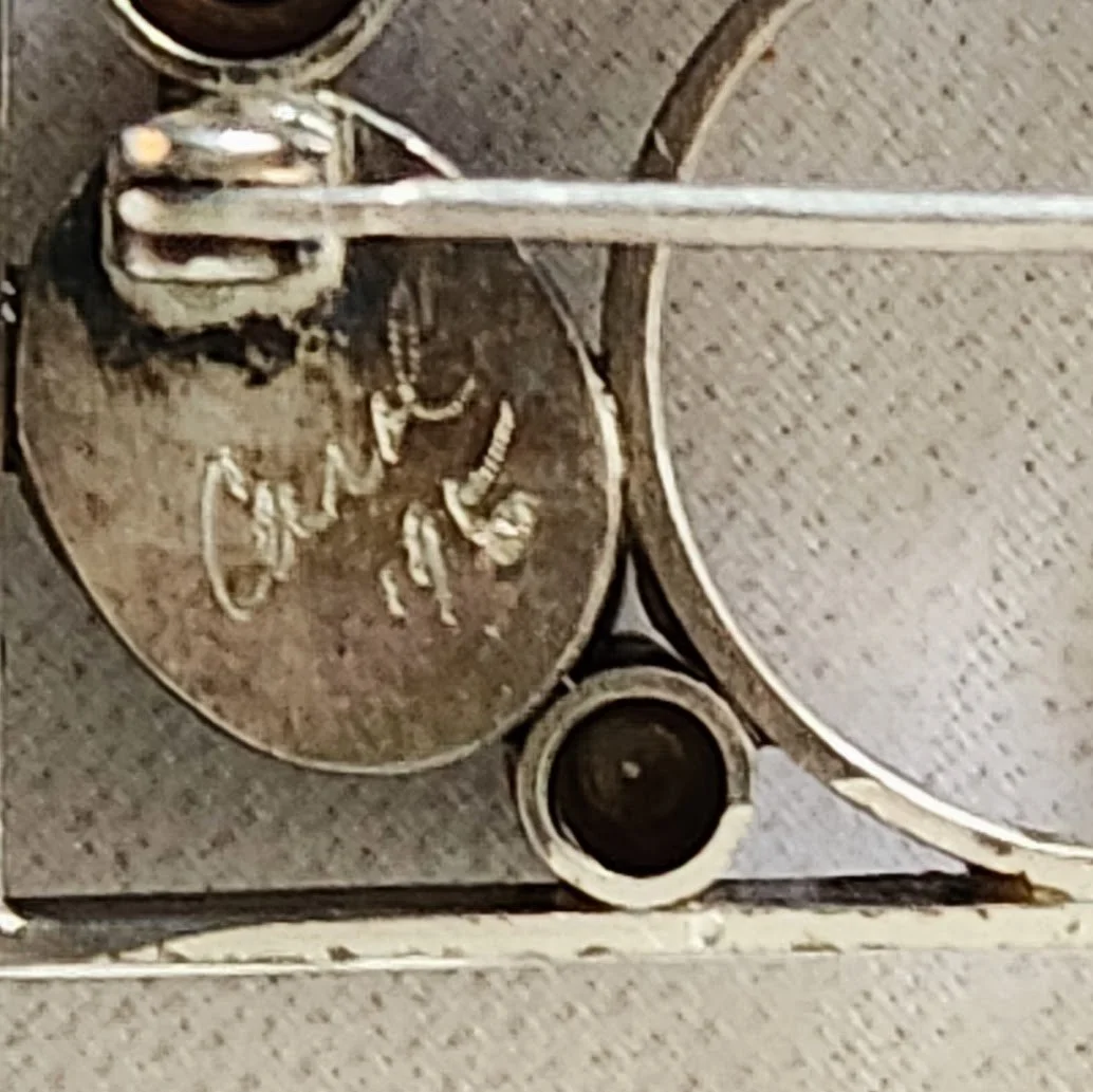 Artisan Sterling 14K Amethyst Citrine Brooch 6.jpg