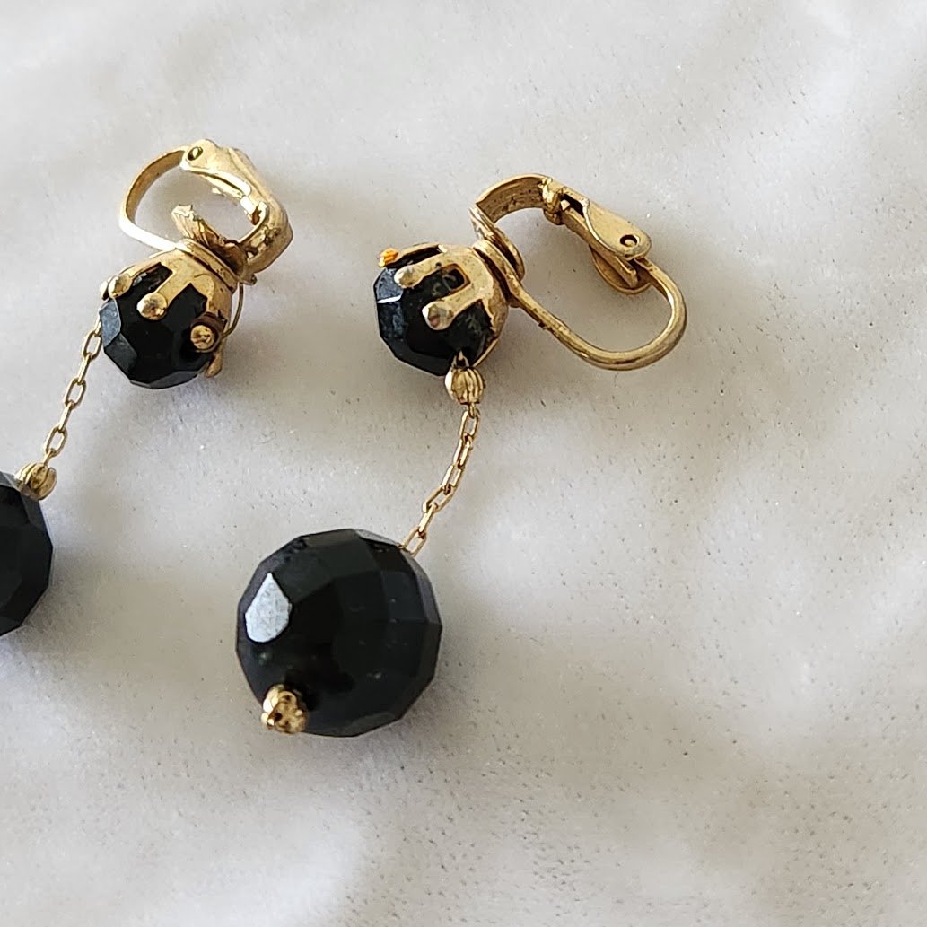 Black Bead Drop Earrings 4.jpg