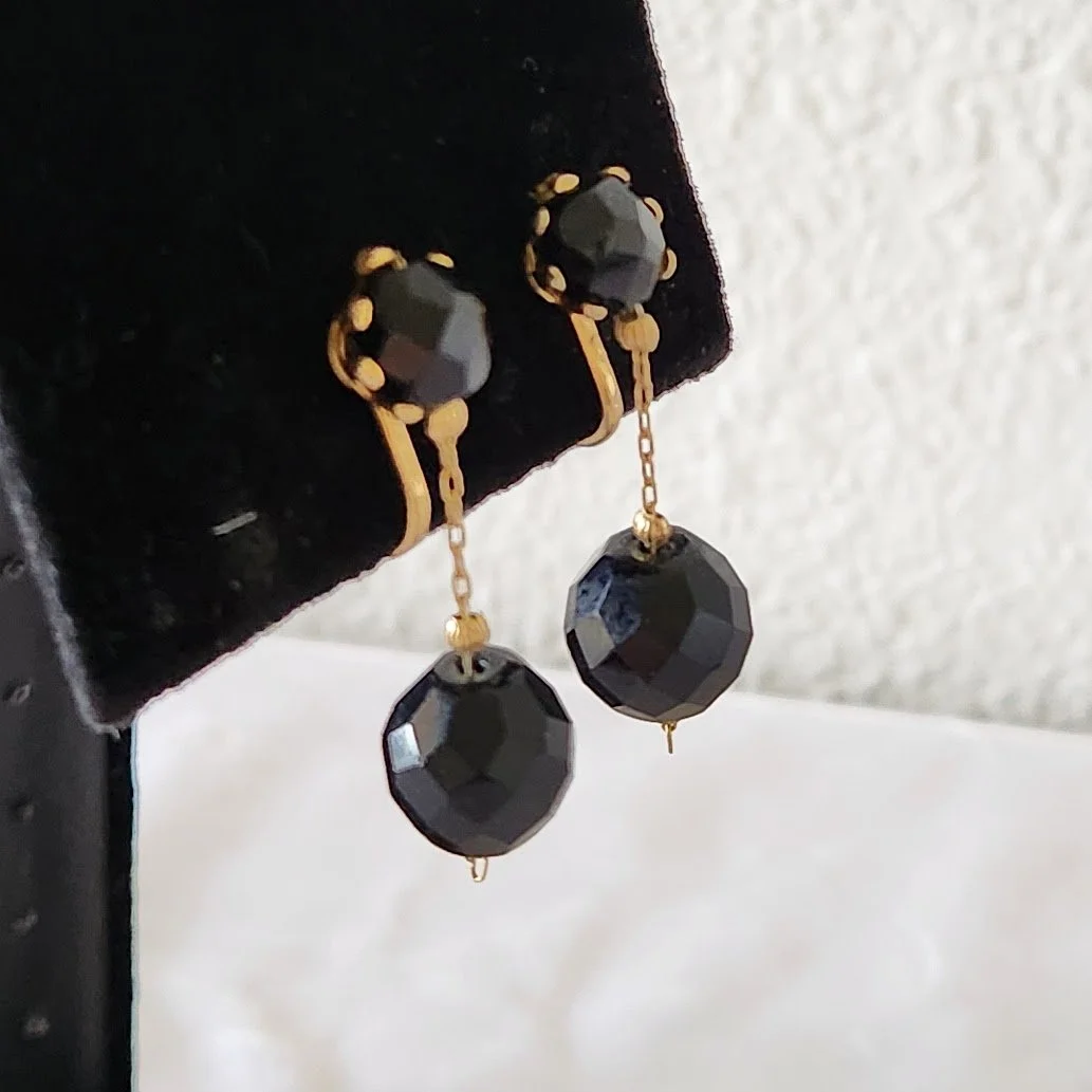 Black Bead Drop Earrings 10.jpg