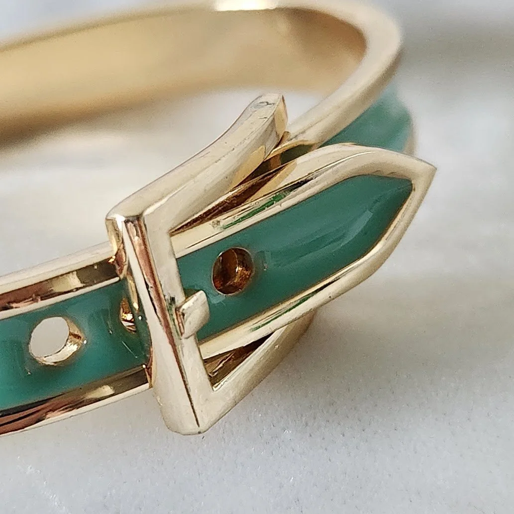 Turquoise Enamel Buckle Bangle 2.jpg