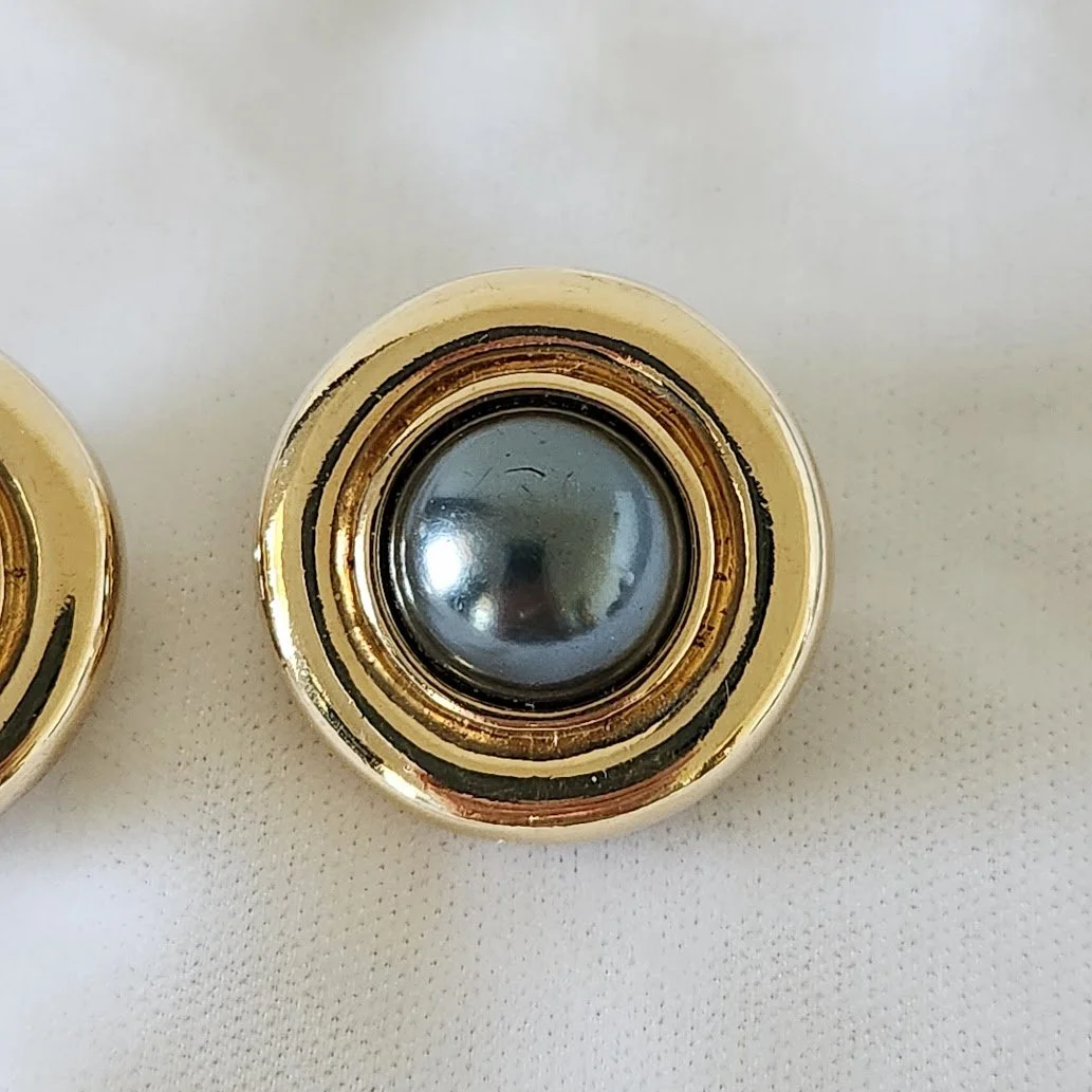 Carolee Hematite Dome Earrings 2.jpg