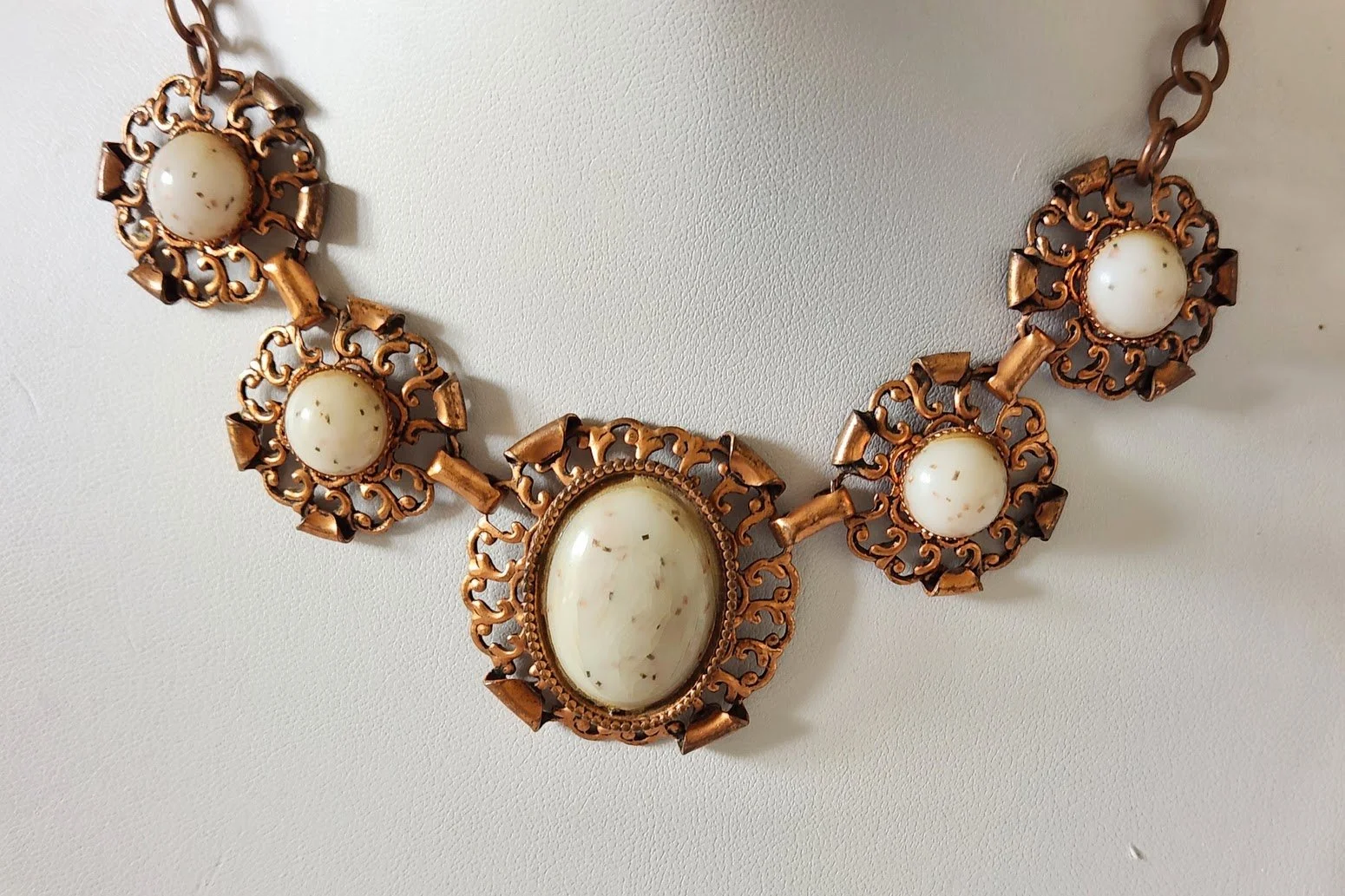 Copper & Faux Goldstone Necklace 2.jpg