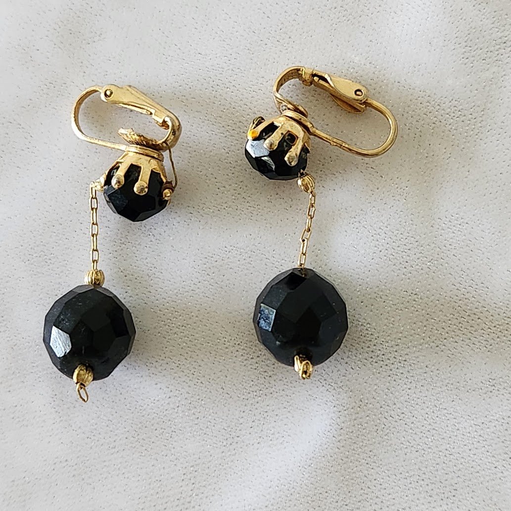 Black Bead Drop Earrings 1.jpg