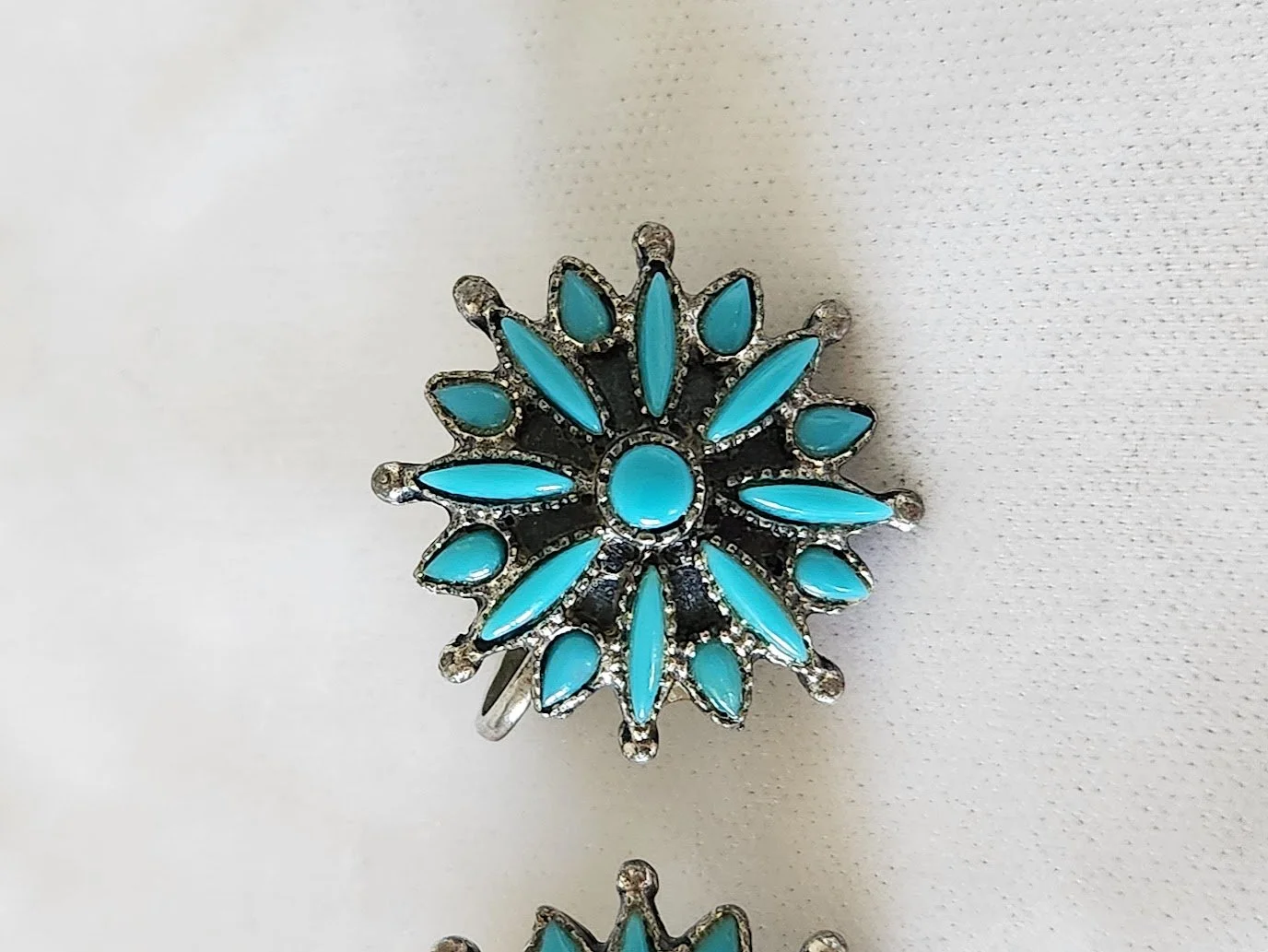 Southwest Needlepoint Faux Turquoise Earrings 2.jpg